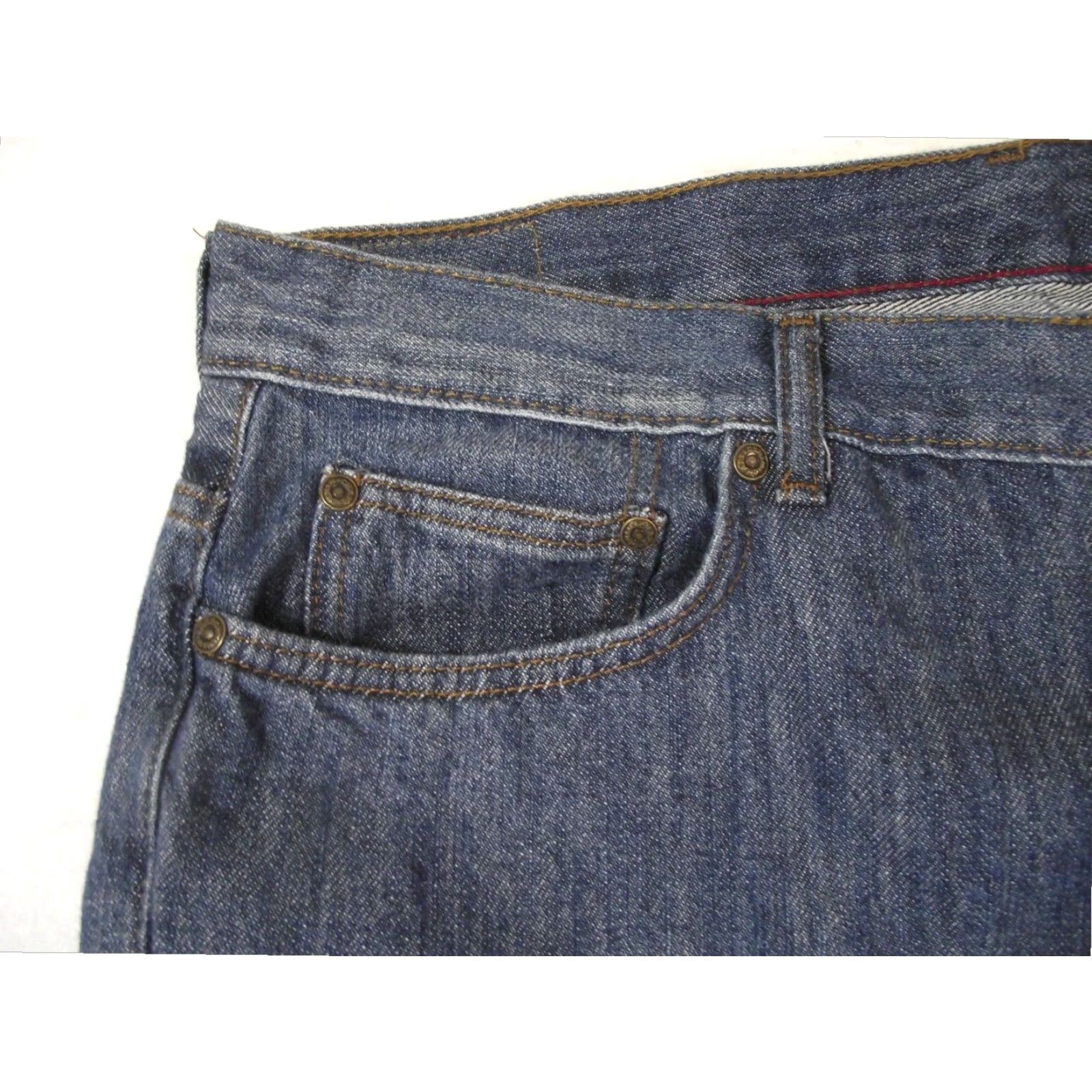Chaps Mens Straight Regular Fit 42x30 Blue Denim Pants Extra Large XL