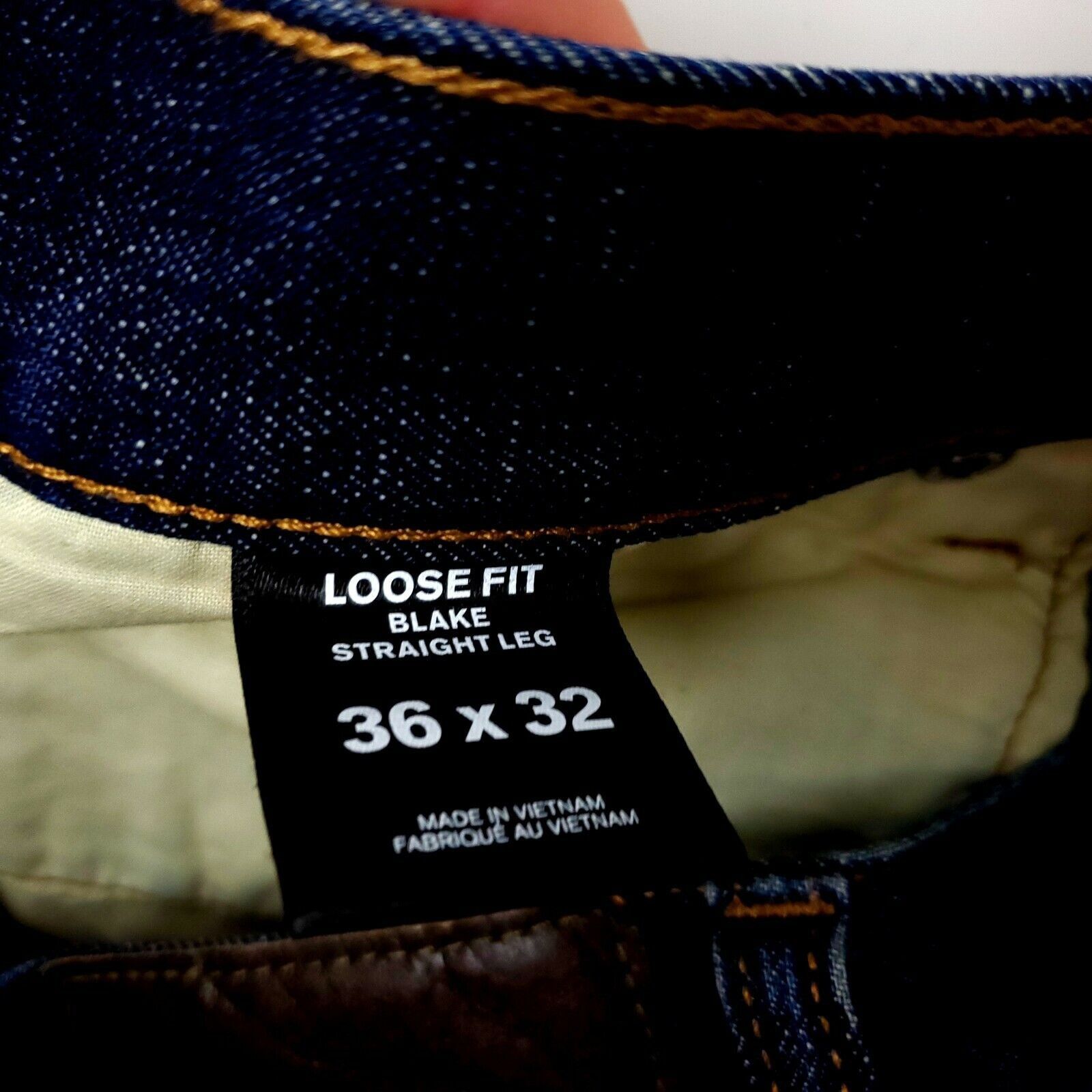 Express Express Blake Loose Fit Denim Jeans 37/32 Dark Blue Straight Size US 37 - 3 Thumbnail