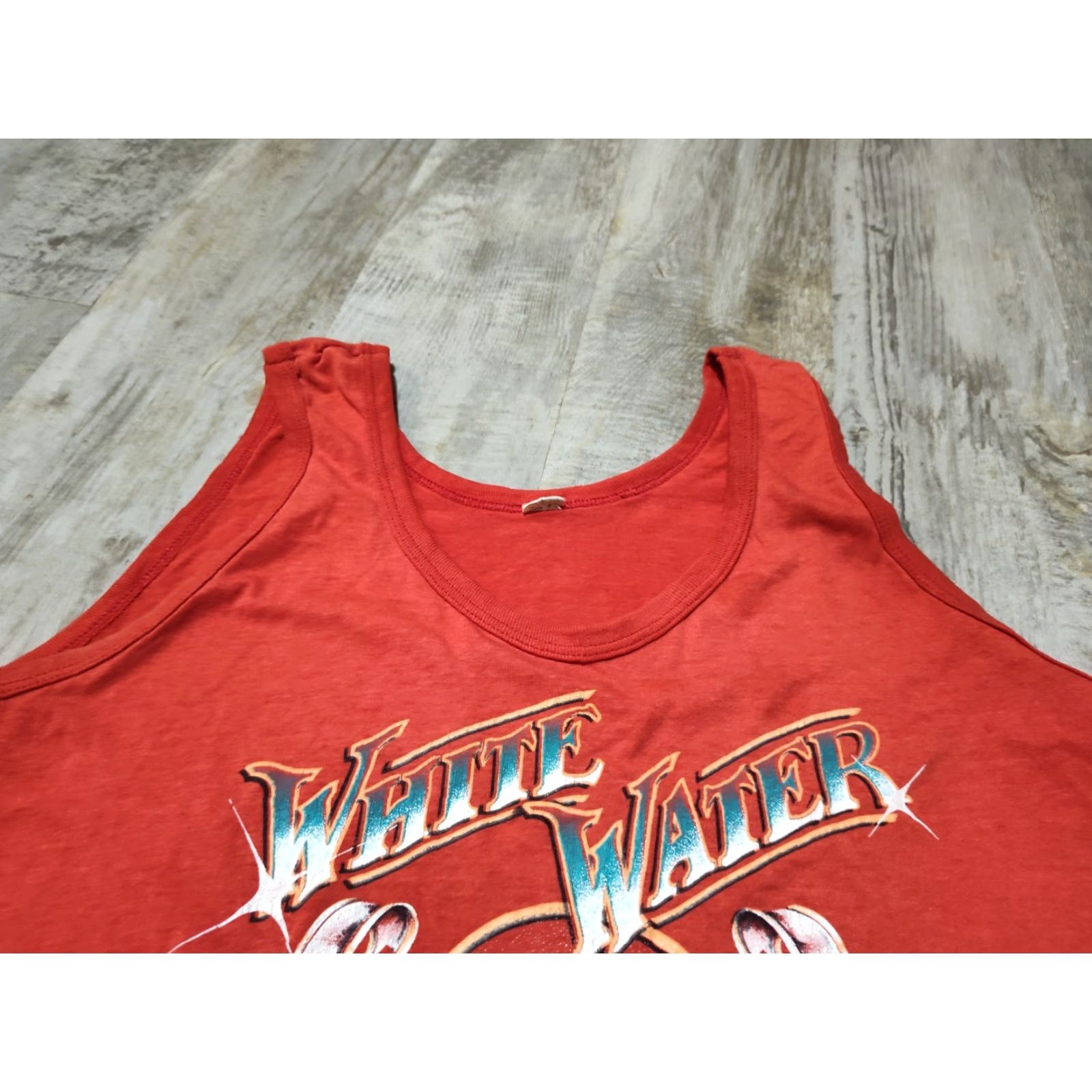 Vintage Vtg Screen Stars Brand Appalachian White Water Wildwaters Tank Top M/L USA Made Size US M / EU 48-50 / 2 - 6 Thumbnail