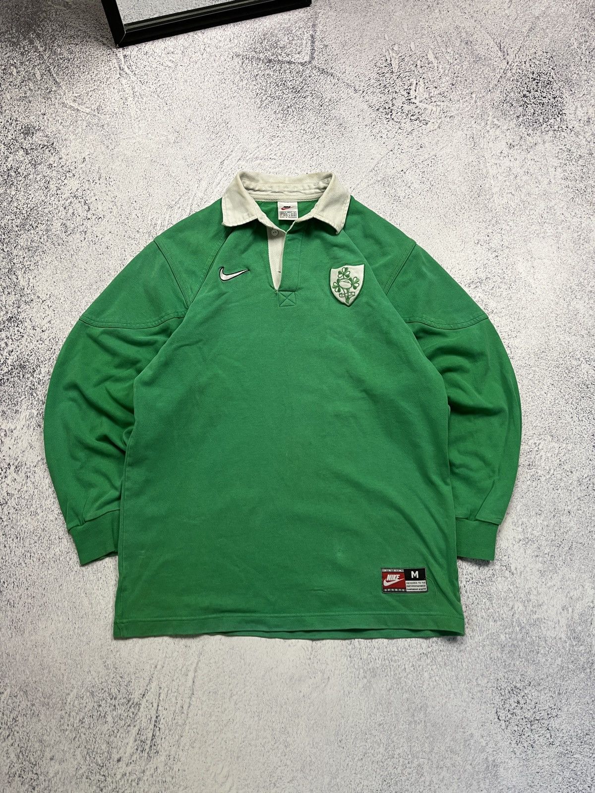 Nike Vintage Nike Ireland 1998 Retro Rugby Longsleeve Shirt Rare Size US M / EU 48-50 / 2 - 1 Thumbnail