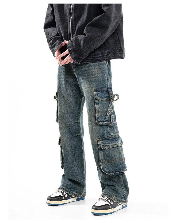 Japanese Brand × Jean Blue Cargo Denim Jeans Size US 32 / EU 48 - 1 Thumbnail