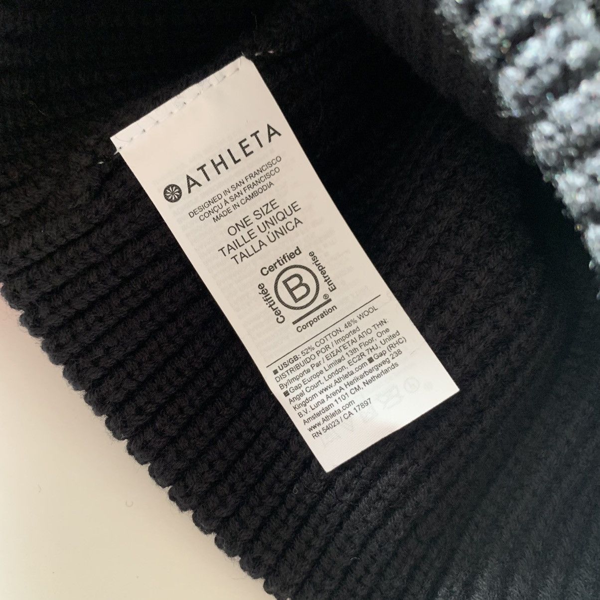 Athleta Athleta wool cotton thick knit beanie all black Size ONE SIZE - 8 Thumbnail