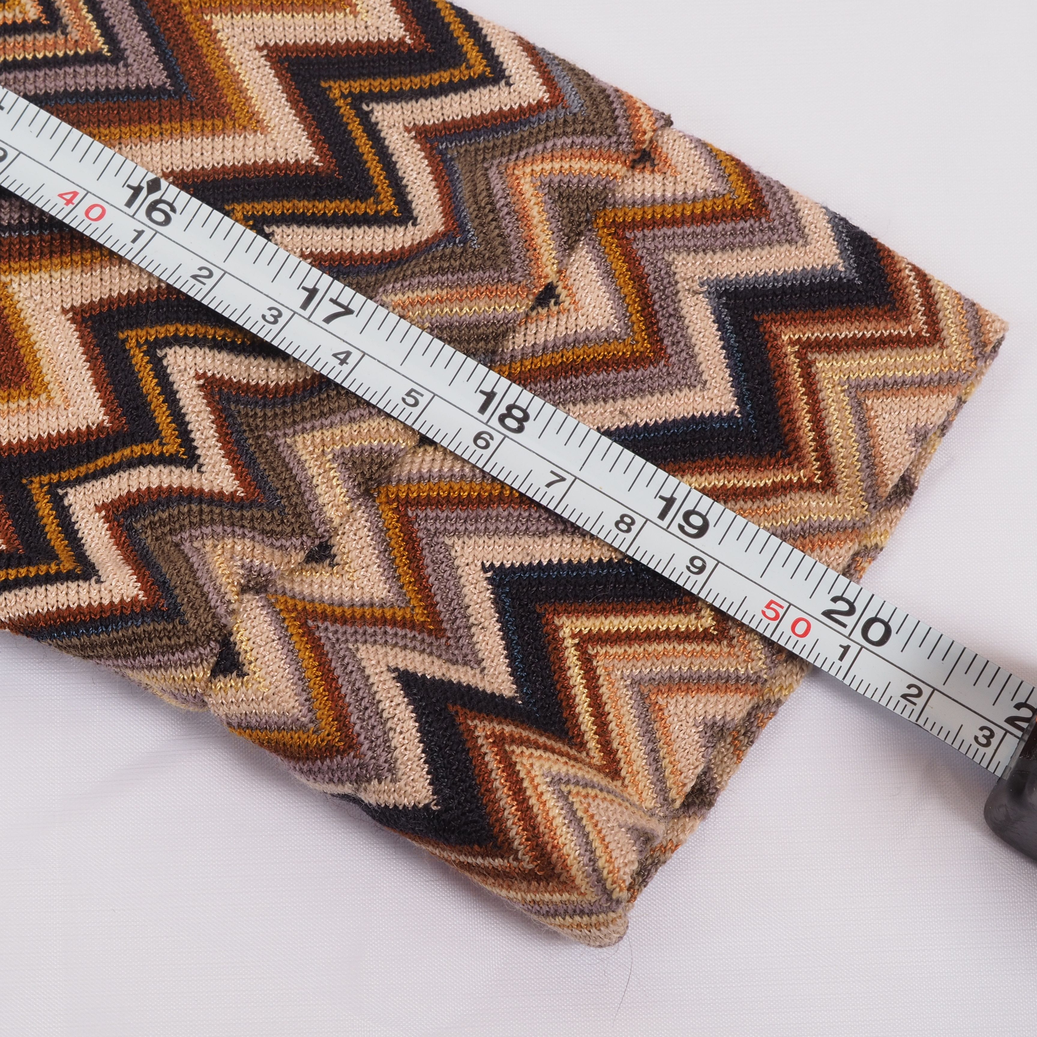 Missoni Missoni Vintage Knit Belted Chevron Zigzag Dress Brown Size L / US 10 / IT 46 - 9 Thumbnail