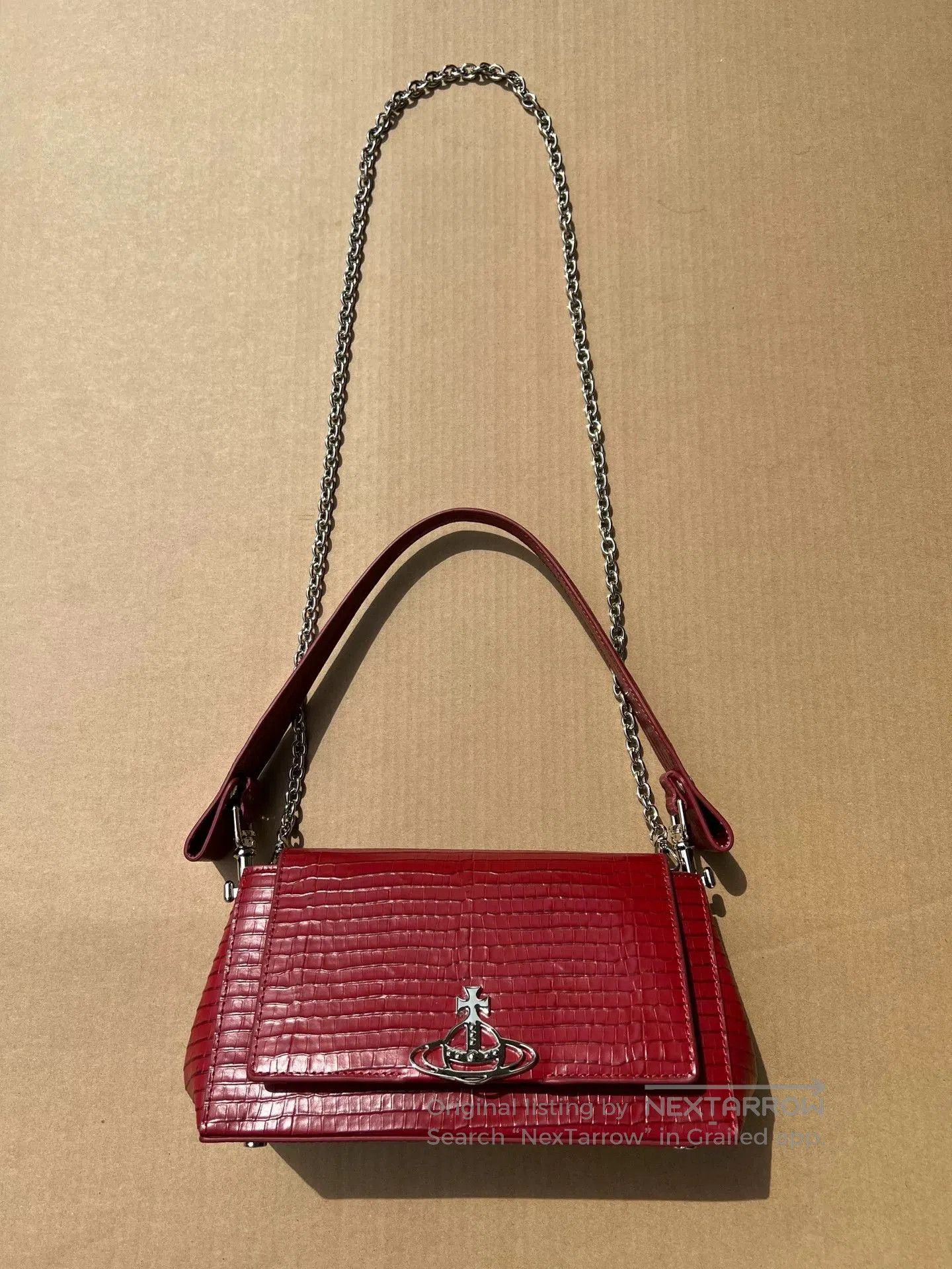 Vivienne Westwood Vivienne Westwood Hazel Red Chain Shoulder Bag. Size ONE SIZE - 1 Thumbnail