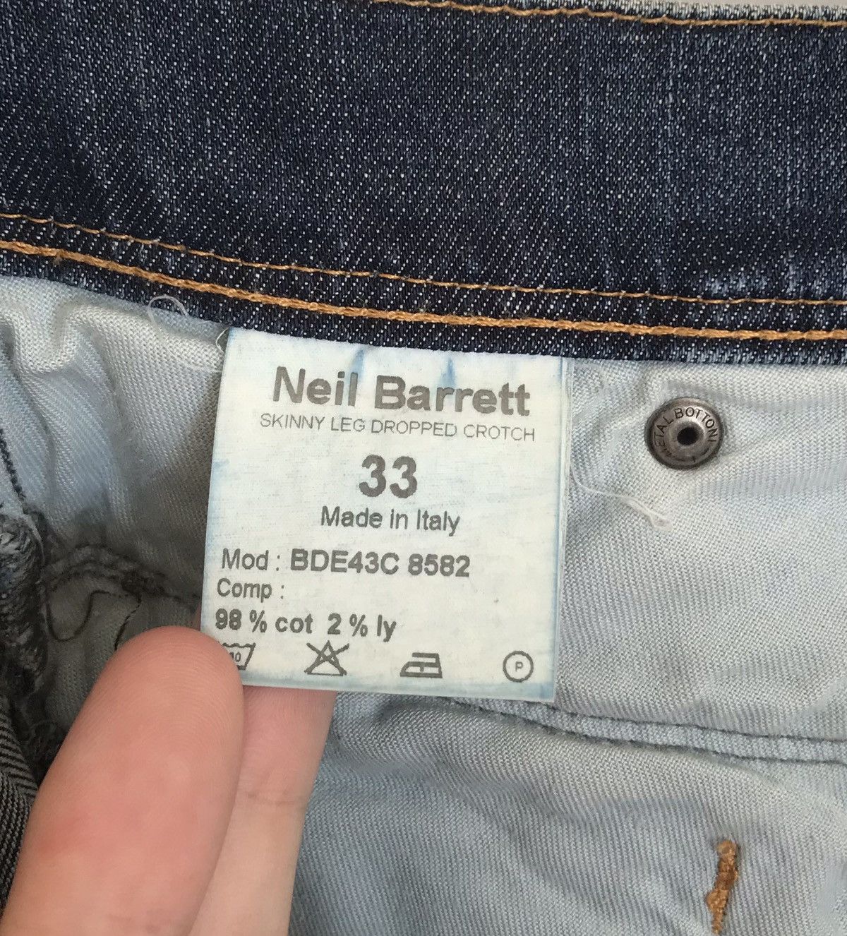 Neil Barrett Neil Barrett Vintage Skinny Jeans Dropped Crotch Sz 33 Size US 33 - 10 Thumbnail