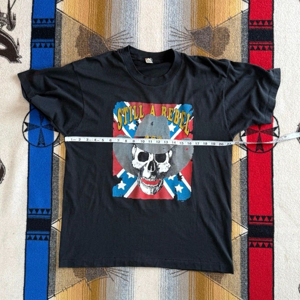Vintage VINTAGE 80s Screen Stars Skull Cowboy T-Shirt XL Black Men Short Sleeve Crew Neck RARE 80s Cowboy Men Size US XL / EU 56 / 4 - 5 Thumbnail