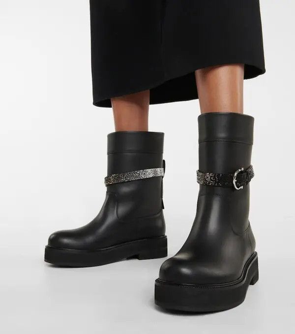 Salvatore Ferragamo o1y0326 Ankle Boots in Black Size US 11 / IT 41 - 4 Thumbnail