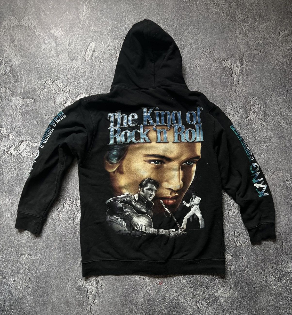 Band Tees VINTAGE ZIP HOODIE ELVIS PRESLEY POP MUSIC SUNFADED Size US L / EU 52-54 / 3 - 1 Thumbnail