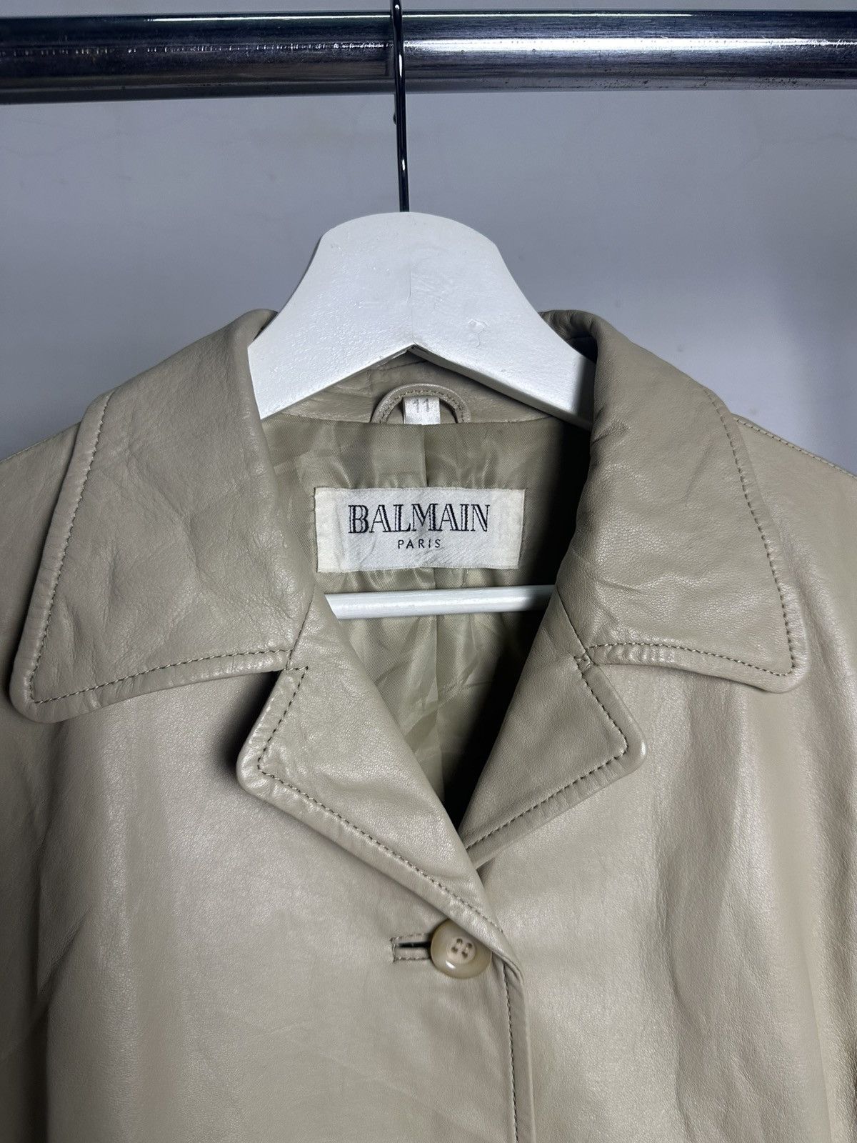 Balmain 80’s Balmain Leather Sheepskin Coat Jacket Size US M / EU 48-50 / 2 - 4 Thumbnail