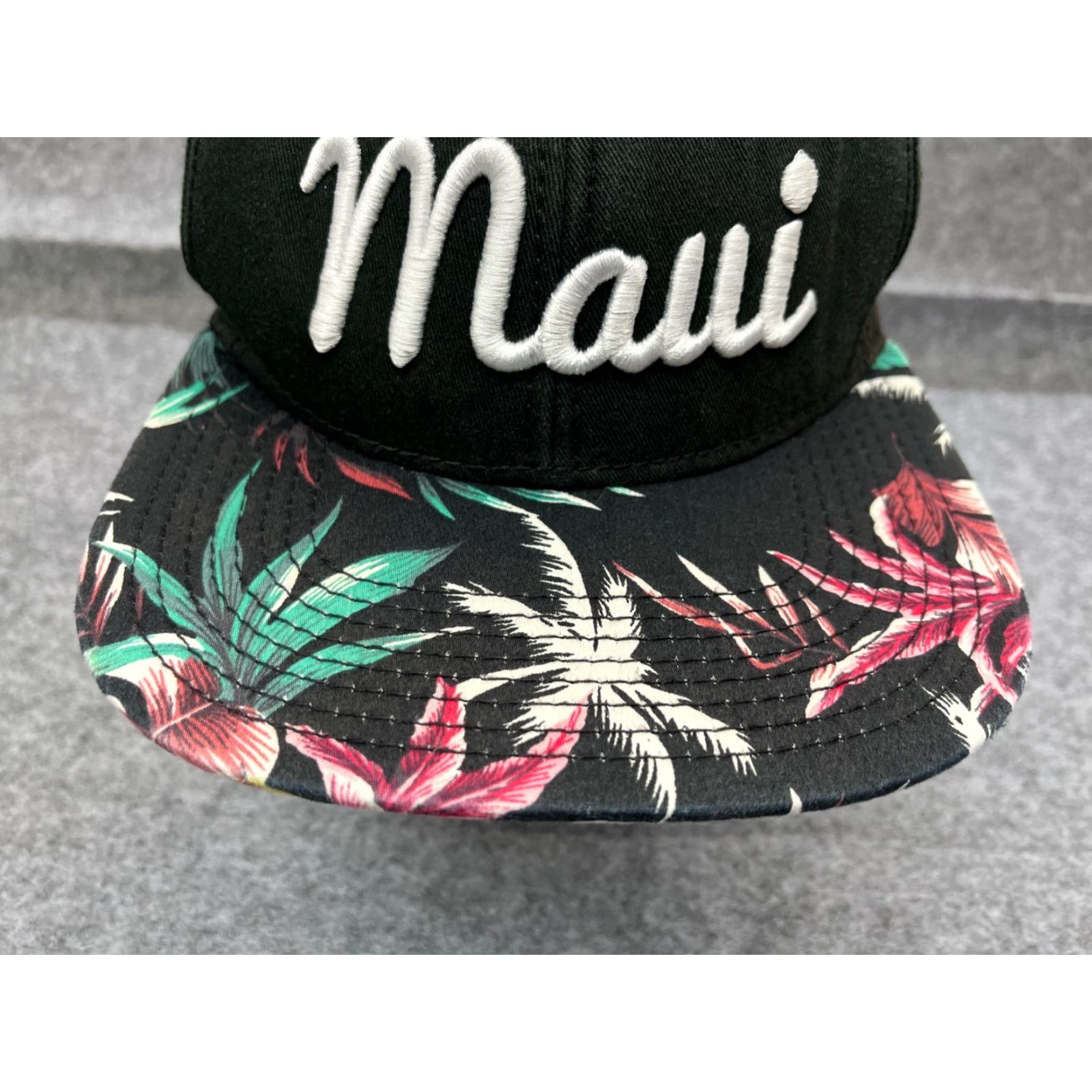 Vintage OTTO Snapback Hat Cap Adjustable One Size Black Floral Cotton Spandex Hawaiian Men's Size ONE SIZE - 3 Thumbnail
