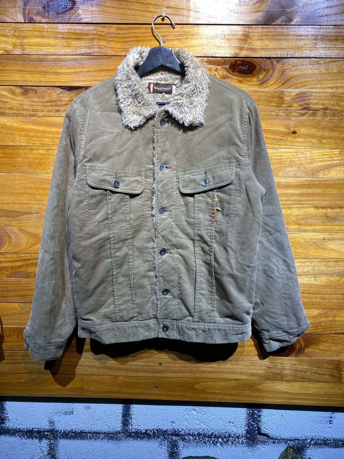 Vintage Town & Country Sunny Surf Edition Corduroy Sherpa Jacket Size US L / EU 52-54 / 3 - 3 Thumbnail