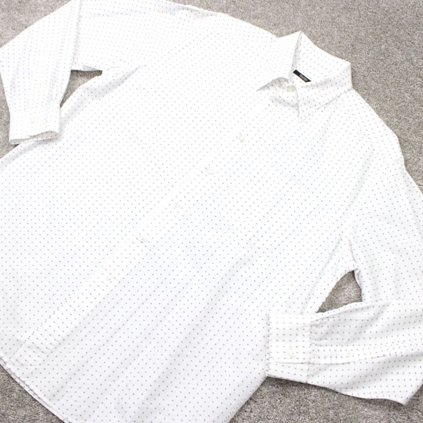 Zanella Zanella Shirt Mens XL White Geometric Seersucker Cotton/Rayon L/S Button-Up Shirt Men’s XL White Geometric Pattern Size US XL / EU 56 / 4 - 4 Thumbnail