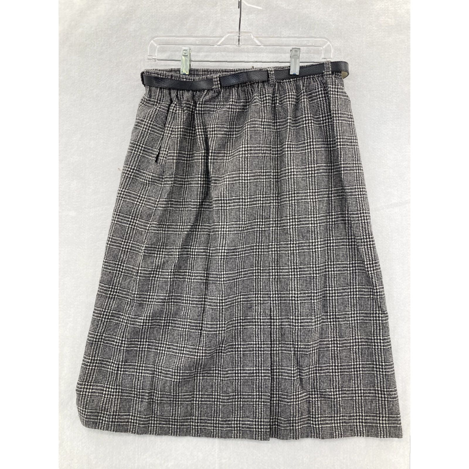 Vintage VINTAGE Alfred Dunner Skirt Womens 16 Plus Long Plaid Gray Acetate Lined Pockets Size 38" / US 16 / IT 52 - 2 Thumbnail