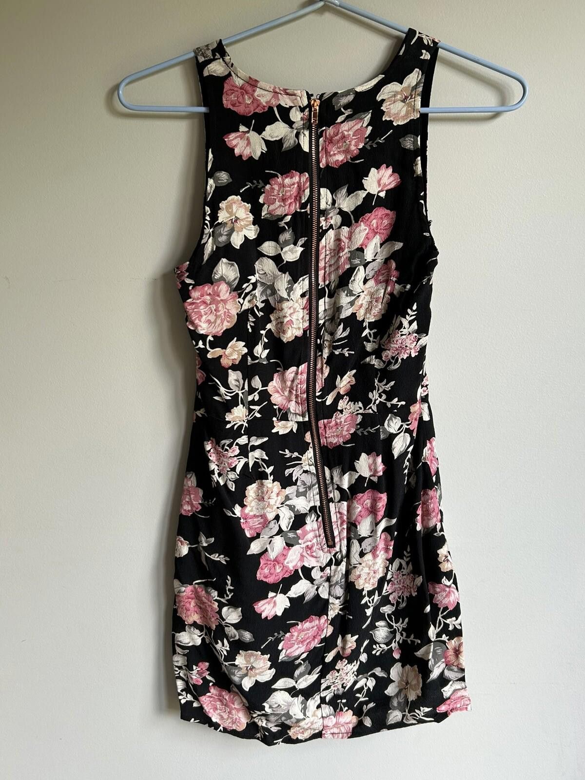 MINKPINK Mink Pink Dress Black Pink floral cotton lined Size Xs (001) Size XS / US 0-2 / IT 36-38 - 8 Thumbnail