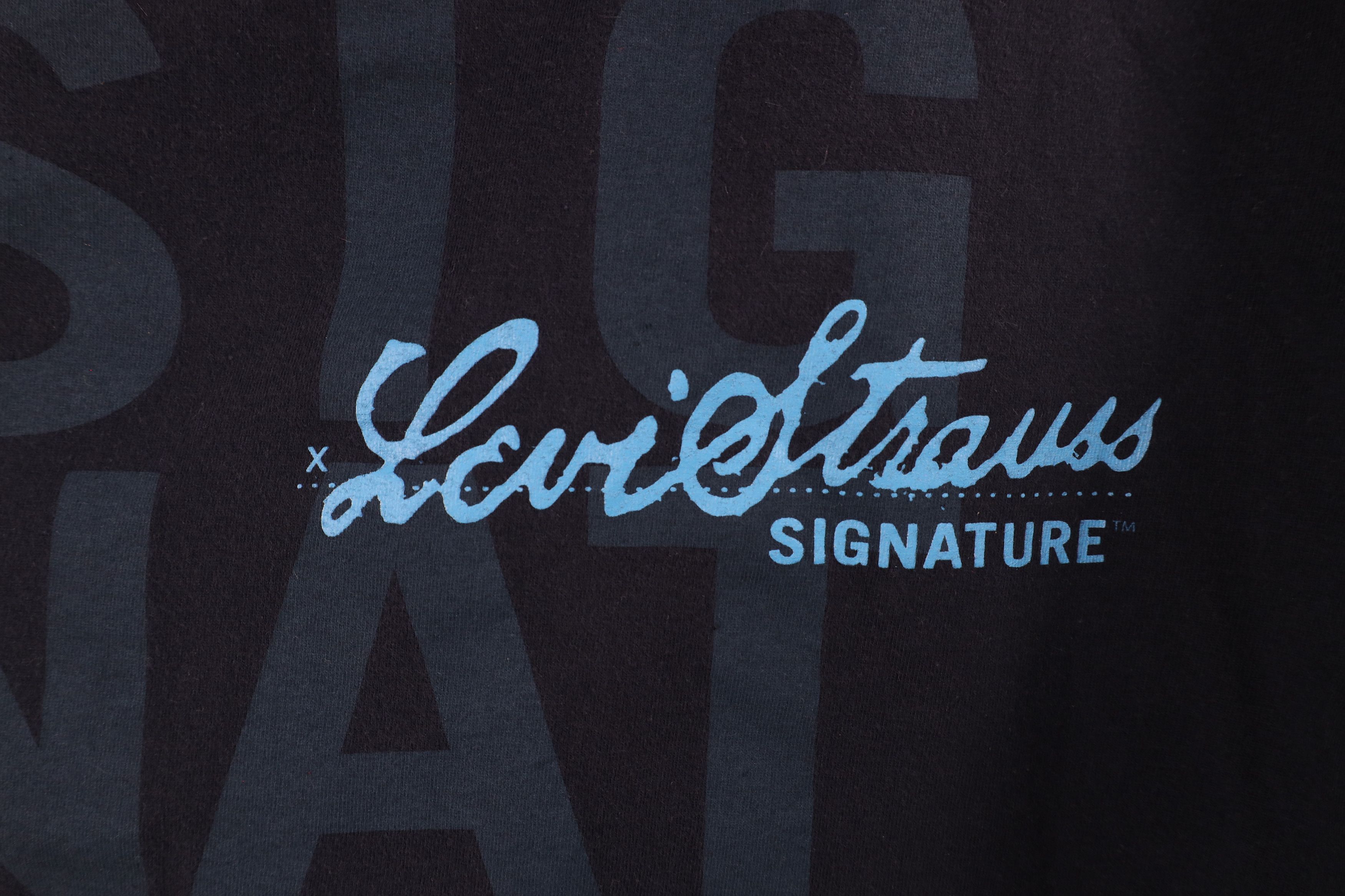 Levi's × Vintage Vintage Y2K 2003 Levis Spell Script T-Shirt Navy Blue Cotton Size US S / EU 44-46 / 1 - 5 Thumbnail