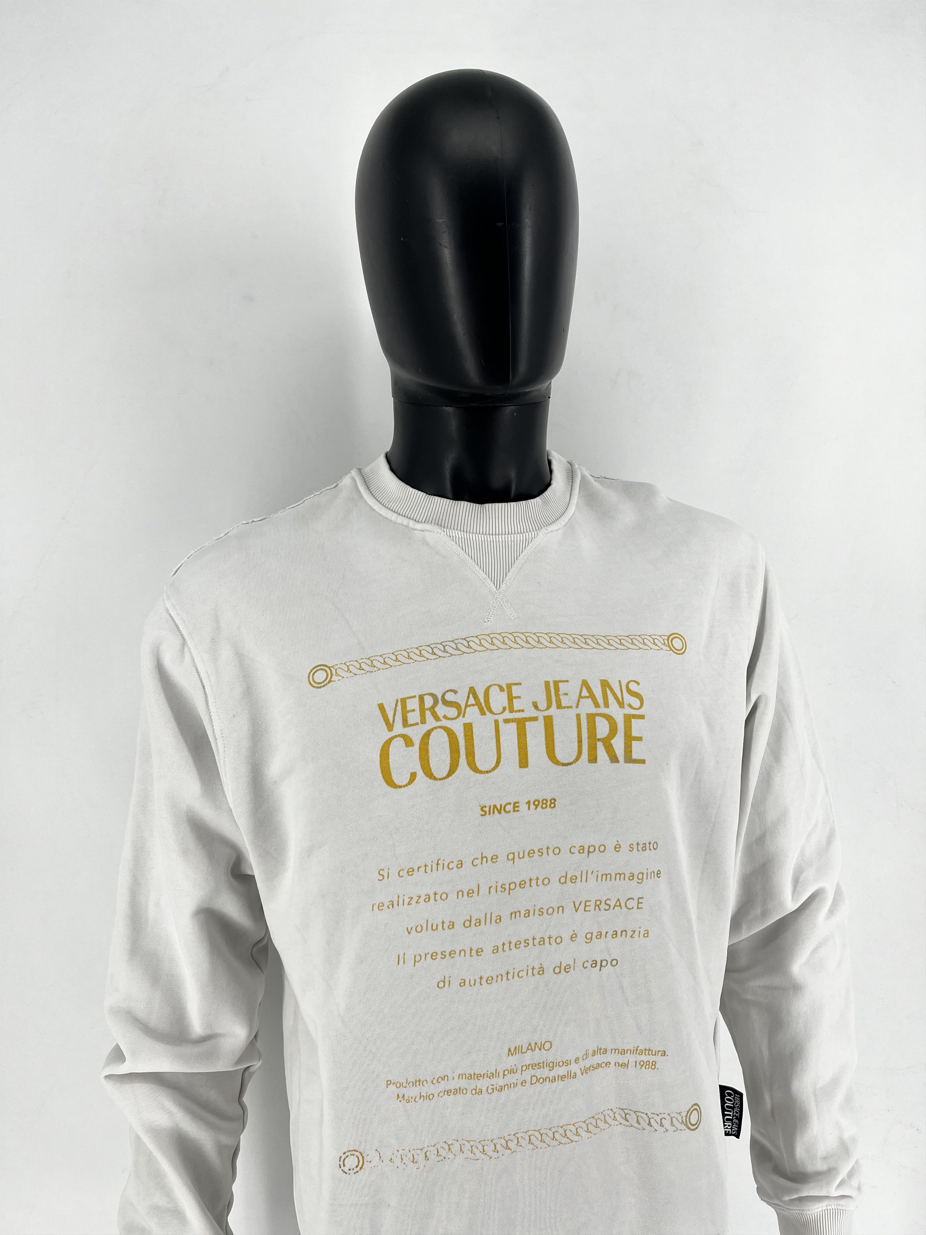Versace Versace Jeans Couture Men's White Gold Logo Hooded Size US S / EU 44-46 / 1 - 3 Thumbnail