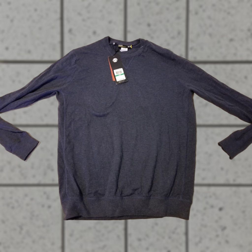 Under Armour Under Armour Mens Sweater L Navy Blue Crewneck Pullover Cotton Polyester Casual Winter Spring Fall Size US L / EU 52-54 / 3 - 1 Thumbnail