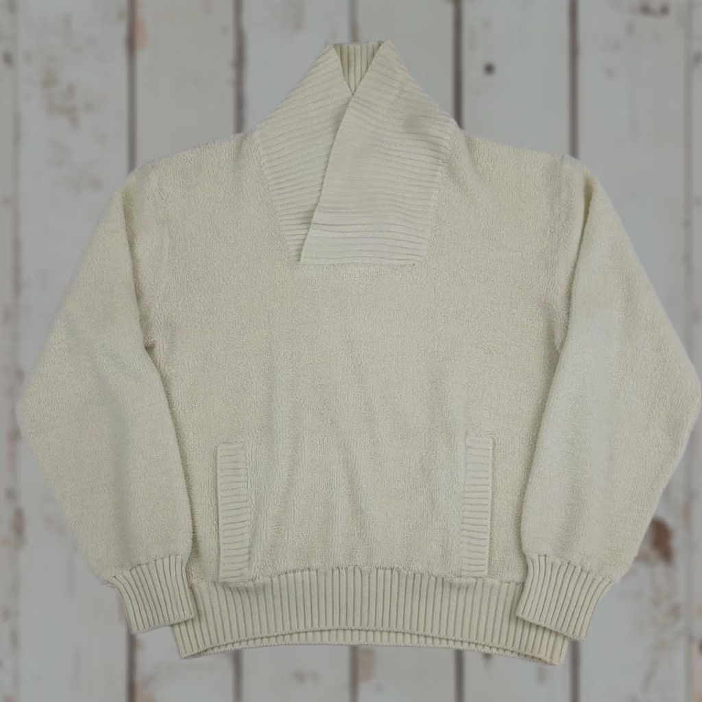 Vintage VINTAGE Silvermans Sweatshirt Pullover Shawl Collar Knit Terry USA 70s 70s White Size S/M Men Mens Size US S / EU 44-46 / 1 - 1 Thumbnail