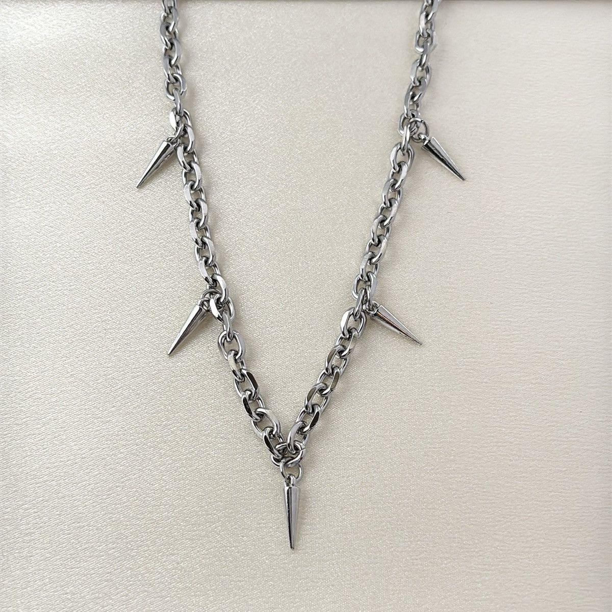 Other Spike Link Chain Necklace for Men Women Punk Hip Hop Unisex Size ONE SIZE - 4 Thumbnail
