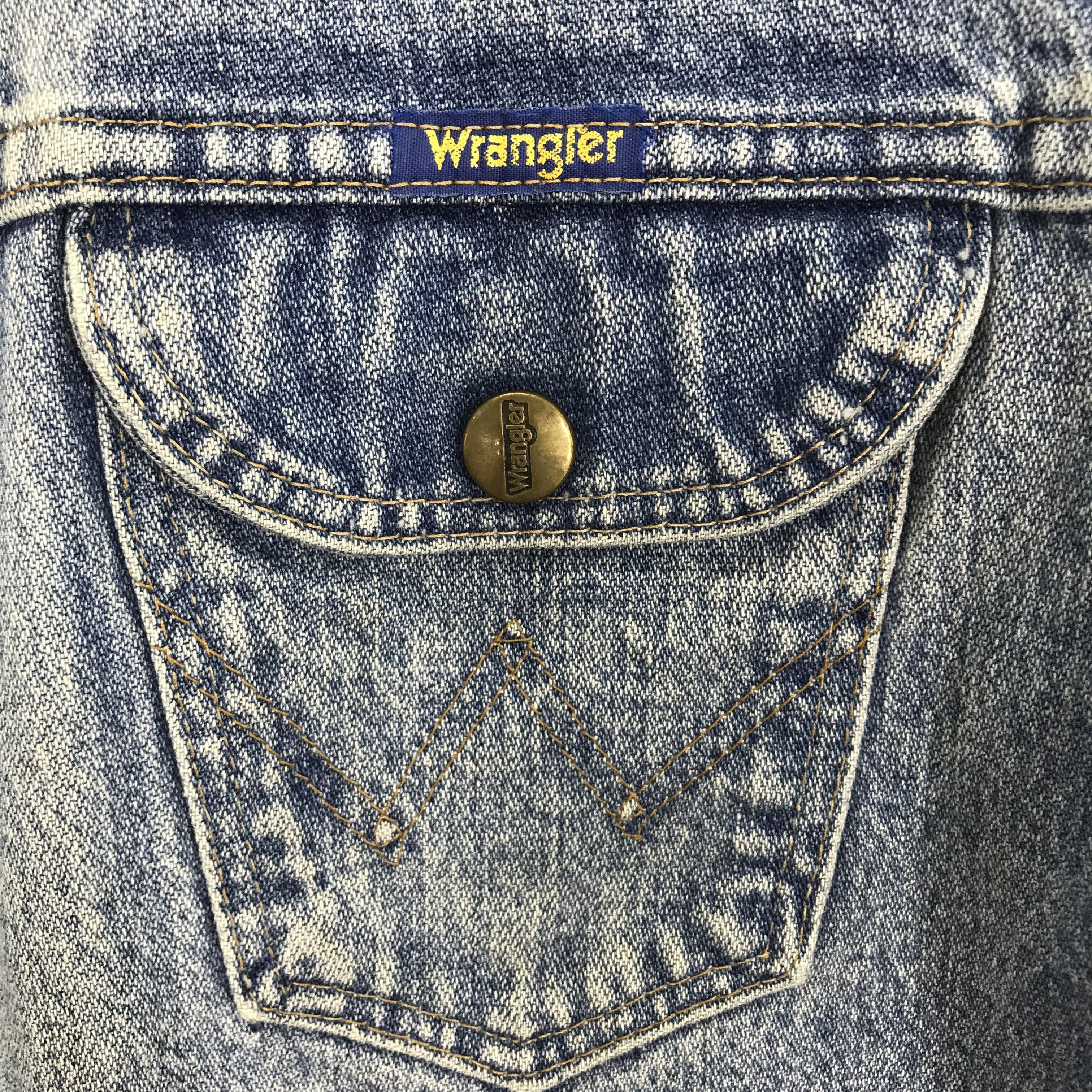 Vintage × Wrangler Vintage 90s Wrangler Stone Wash Denim Jeans Trucker Jacket Size US M / EU 48-50 / 2 - 9 Thumbnail