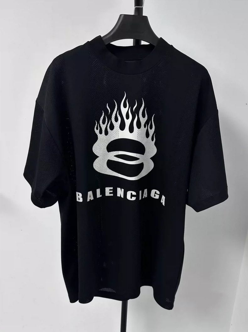 Balenciaga Balenciaga Letter Loose Half High Neck Short Sleeve Tee Size US S / EU 44-46 / 1 - 1 Thumbnail