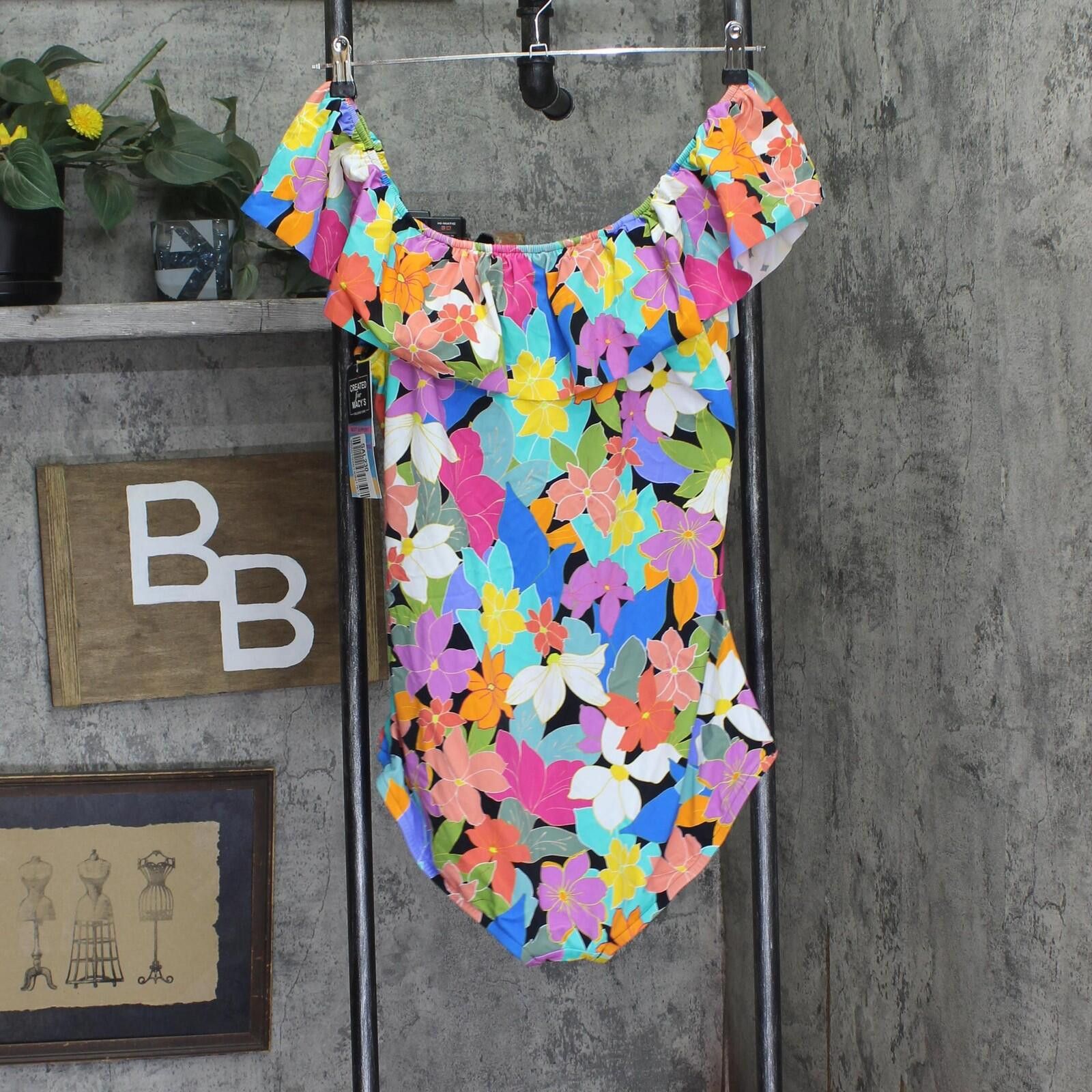 Other Nwt Swim Solutions Swimsuit Floral Frenzy Multi Blue 18w Size ONE SIZE - 2 Thumbnail