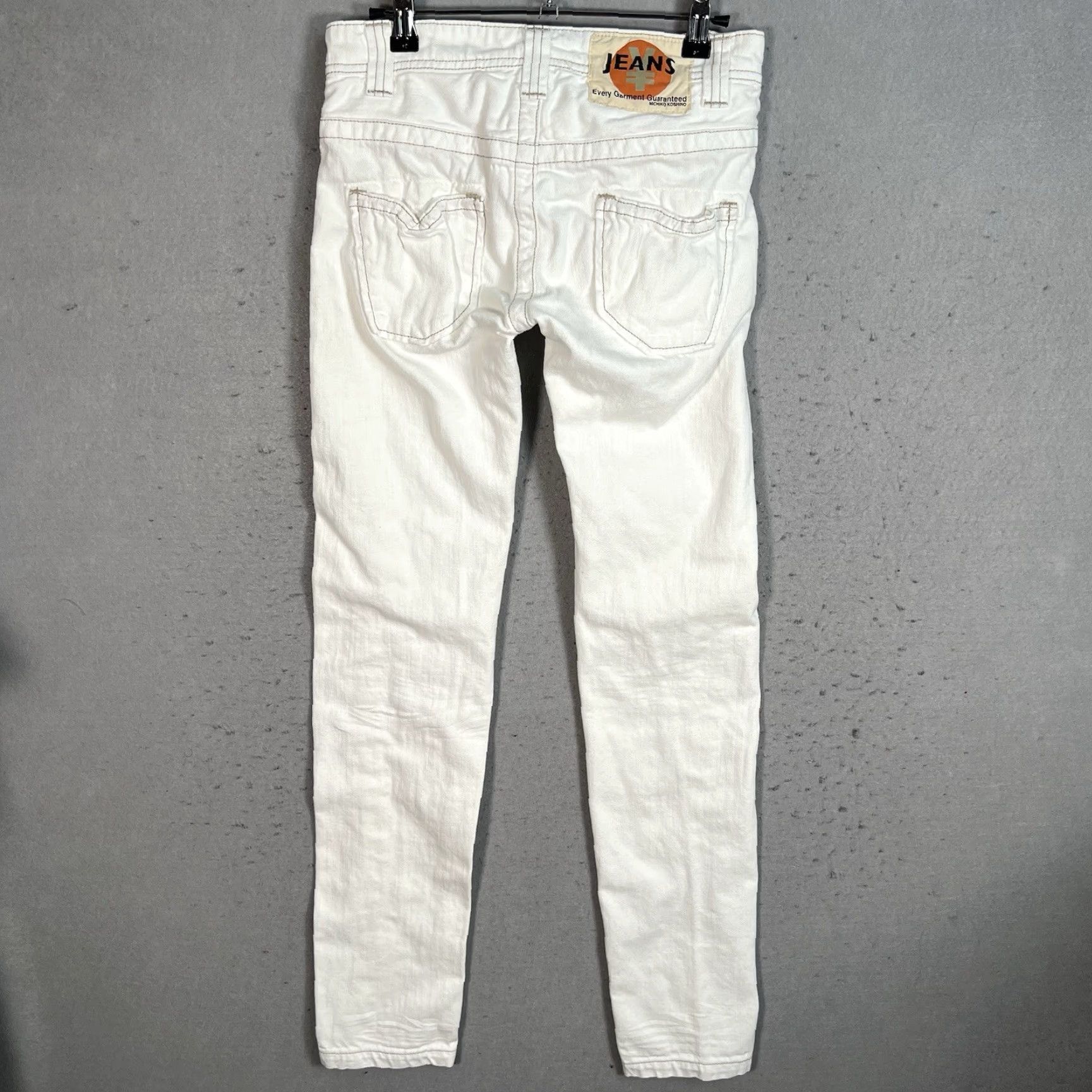 Denime VINTAGE Michiko Koshino Jeans Womens Size 25 White Skinny Denim Cotton Stretch Size 42" / US 20 - 2 Thumbnail