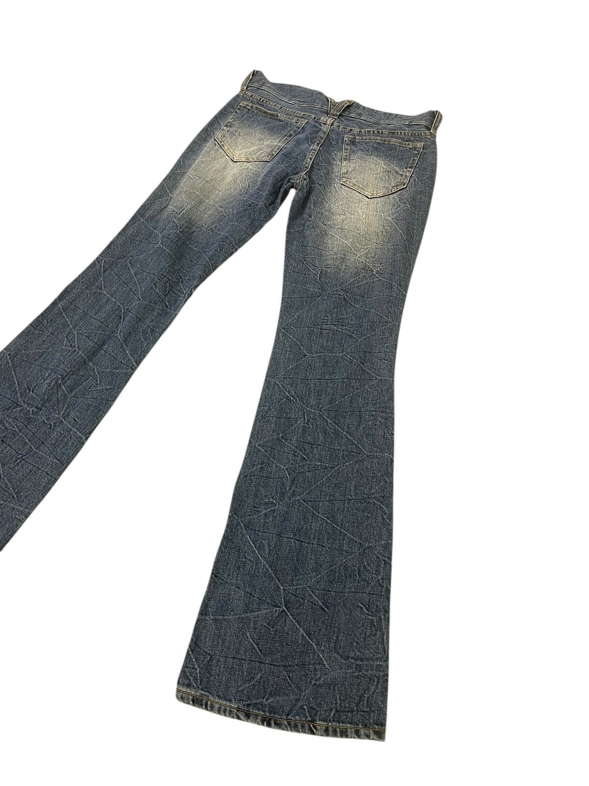 Japanese Brand Flare Jeans Unknown Washed Denim Distress Boot Cut 1🟦1 Size US 29 - 12 Thumbnail