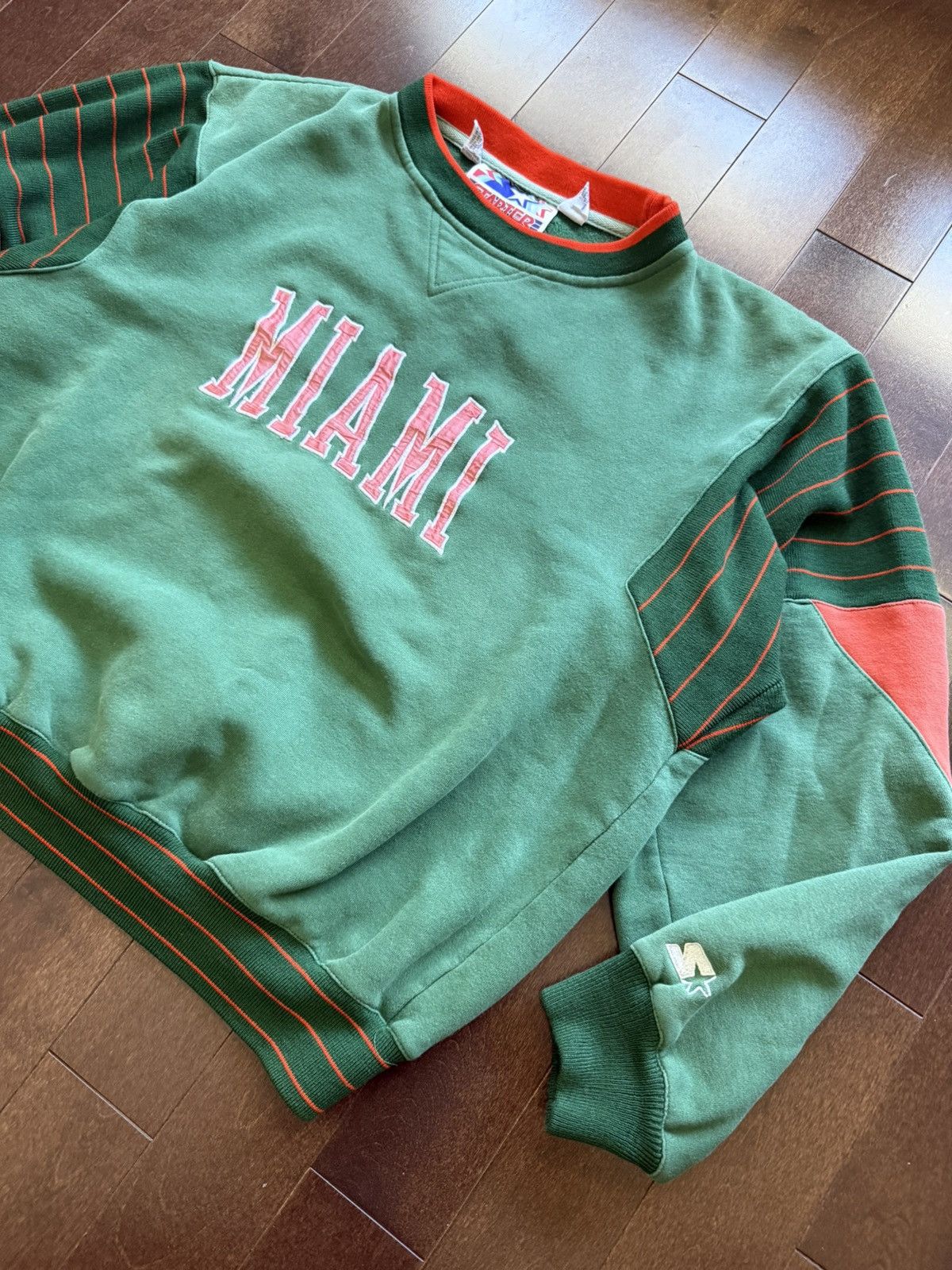 Starter Vintage Starter Miami Hurricanes 80’s Colour Block Crewneck Size US L / EU 52-54 / 3 - 2 Thumbnail