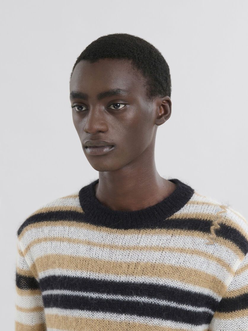 Marni o1f1d3z0326 Striped Brushed Mohair Jumper in Multicolor Size US XL / EU 56 / 4 - 4 Thumbnail