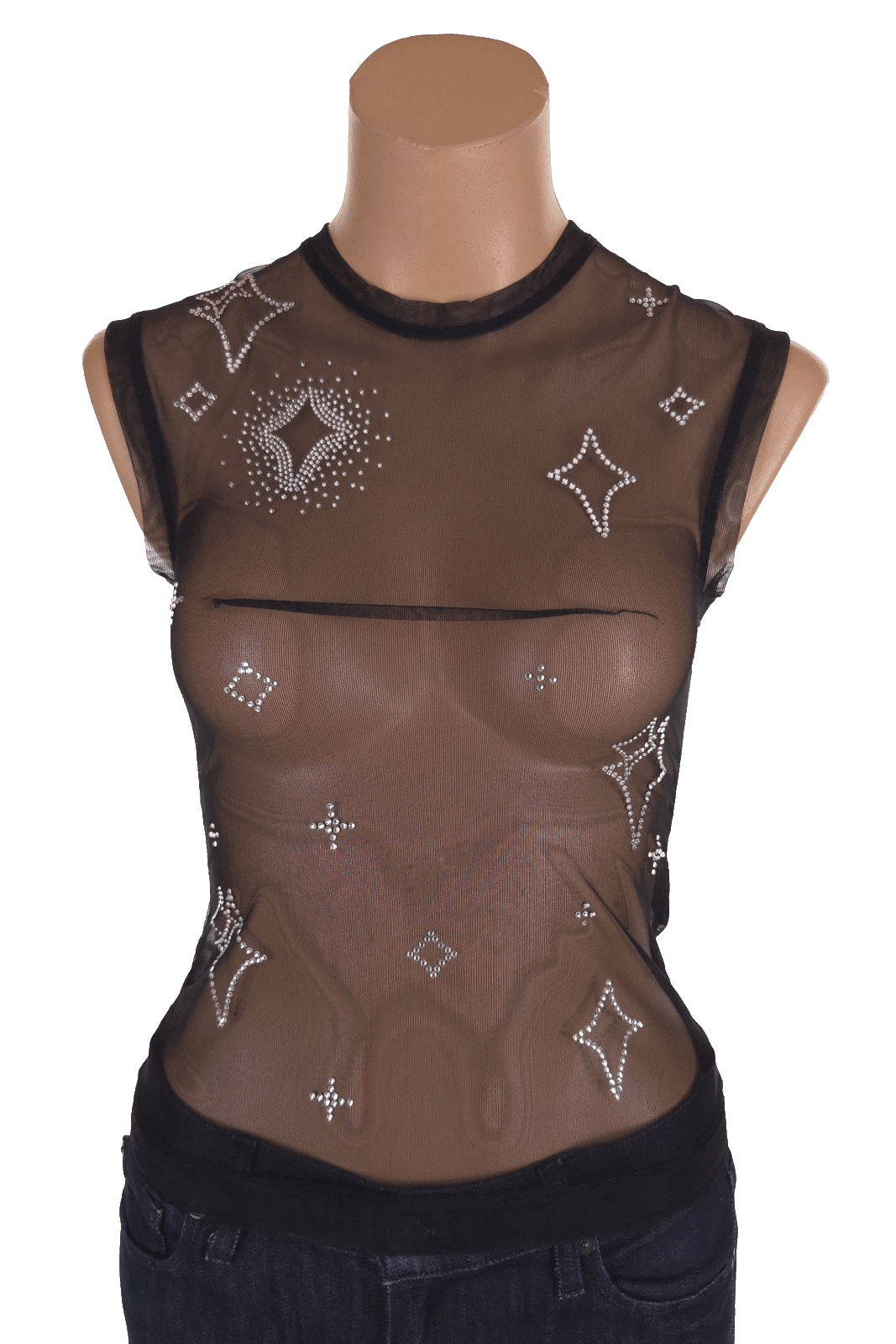 Other Saint Sintra Crystal Mesh Hot Fix Tank 42 6 Black SSENSE Size M / US 6-8 / IT 42-44 - 1 Thumbnail