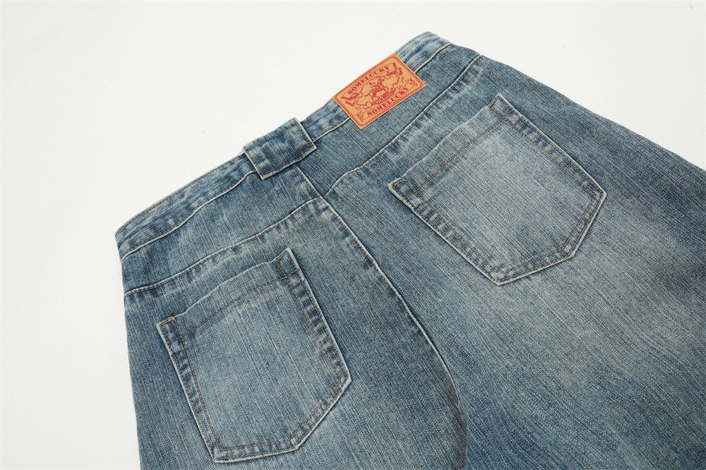 Japanese Brand × Jean Men's American street tie-dye patchwork distressed jeans Size US 32 / EU 48 - 6 Thumbnail