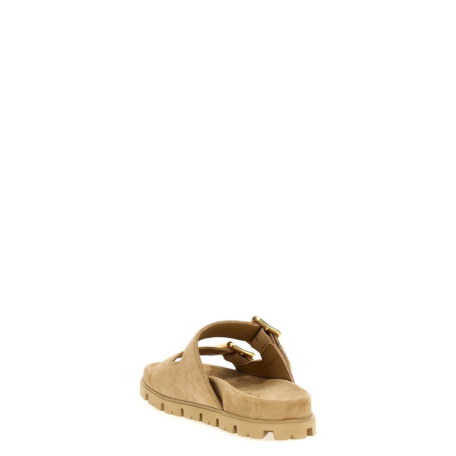 Prada PRADA Beige Suede Slide Sandals New & Authentic (Euro Size:7 Size US 7 / IT 37 - 3 Thumbnail