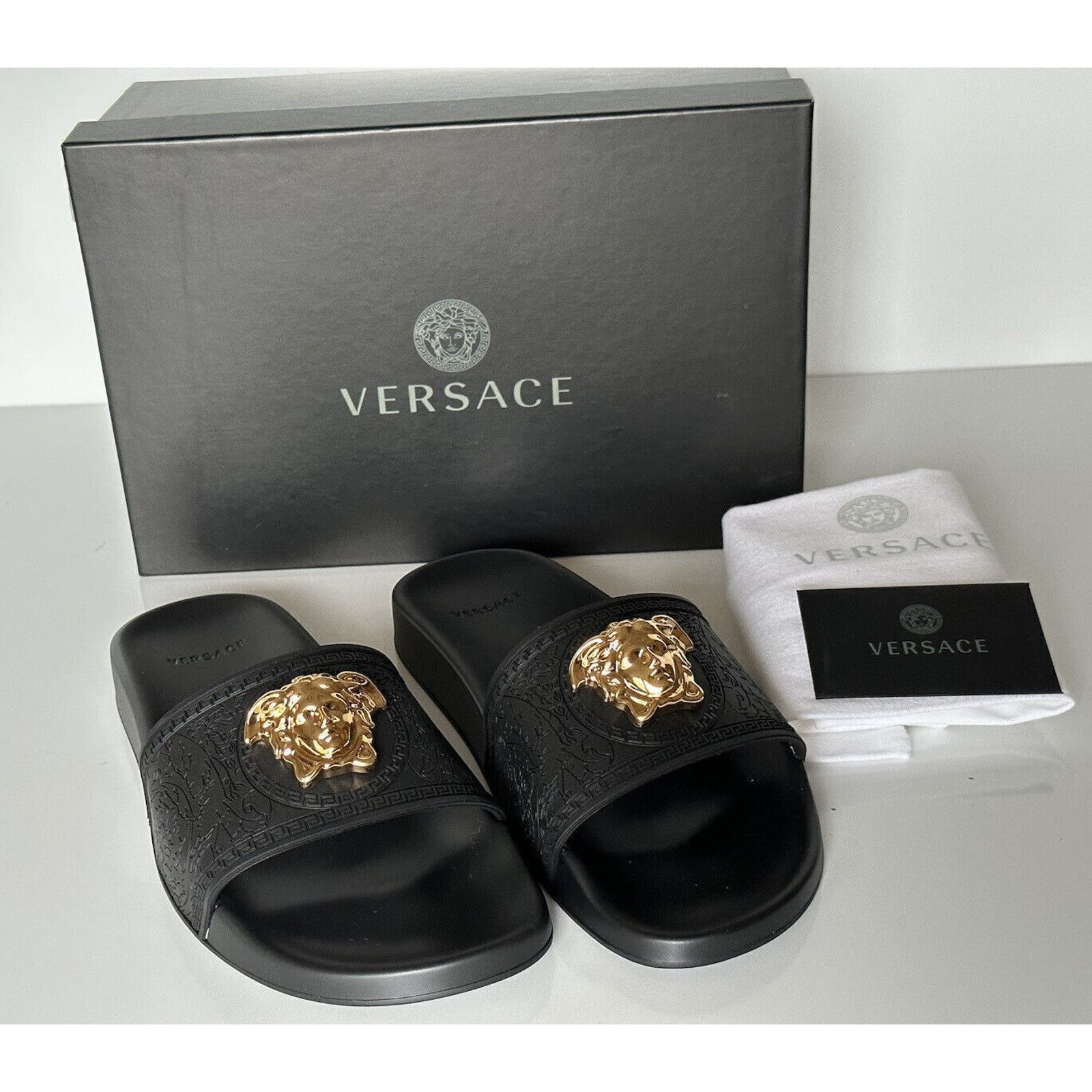 Versace Versace Gold Medusa Head Sandals Black 9 US (39 Euro) IT NIB Size US 9 / IT 39 - 11 Thumbnail