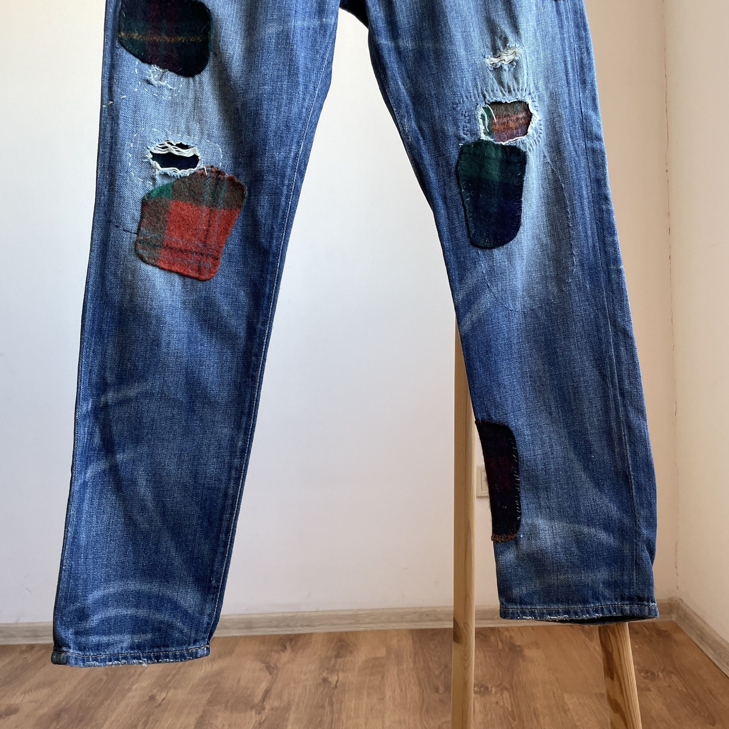 Polo Ralph Lauren Polo Ralph Lauren Women Astor Boyfriend Sashiko Repair Denim Size 28" / US 6 / IT 42 - 7 Thumbnail