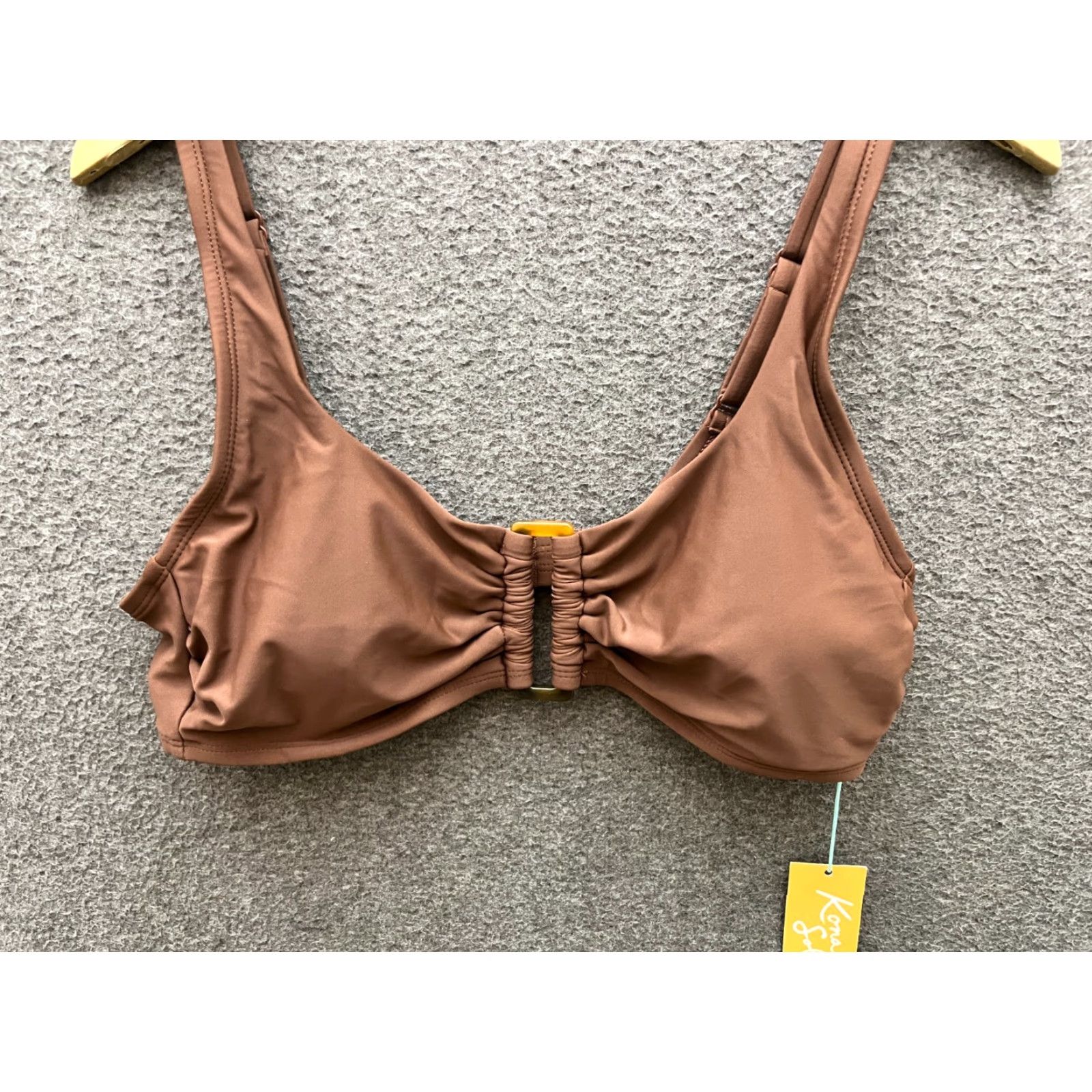 Vintage Kona Sol Bralette Rectangle Bikini Top Mulberry Brown L 12-14 Adult Women Size L / US 10 / IT 46 - 3 Thumbnail