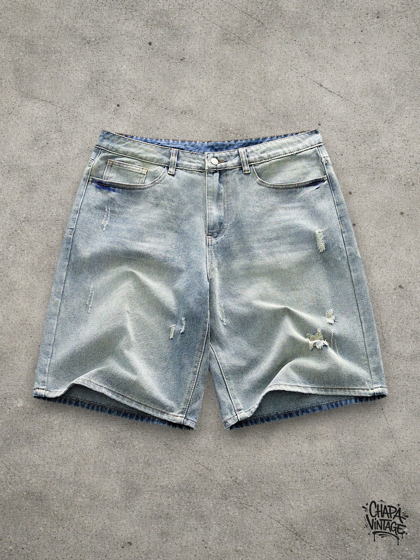 Japanese Brand Washed light denim shorts Size US 32 / EU 48 - 1 Thumbnail