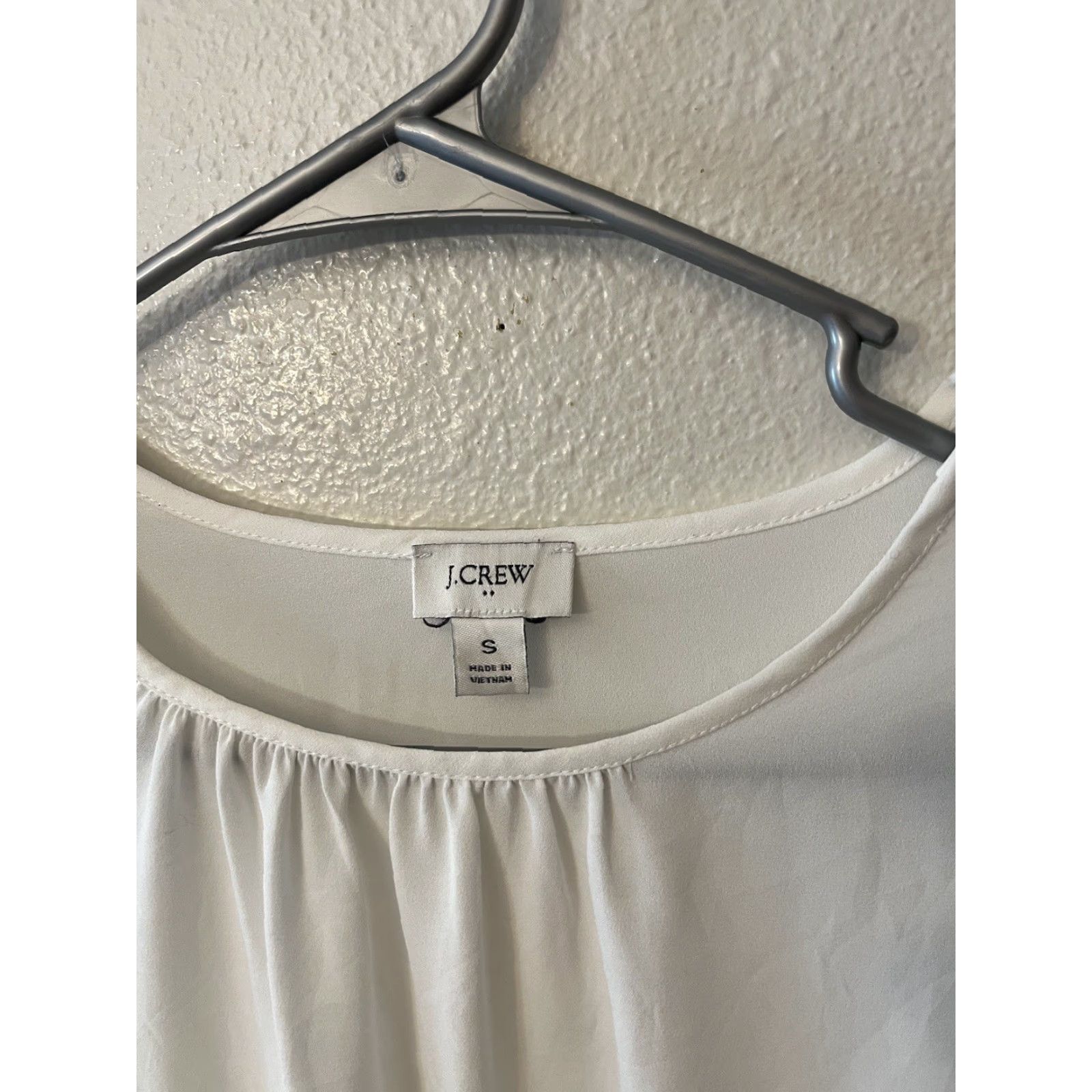 J.Crew J.CREW Blouse Shirt Crew Neck Button Solid Women S White Small Photos Ruffle 90s? Size S / US 4 / IT 40 - 2 Thumbnail
