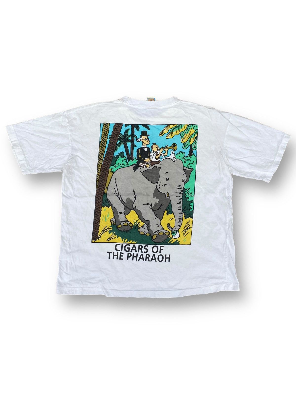 Vintage Tin Tin Cigars Of The Pharaoh Big Print Shirt. #C4