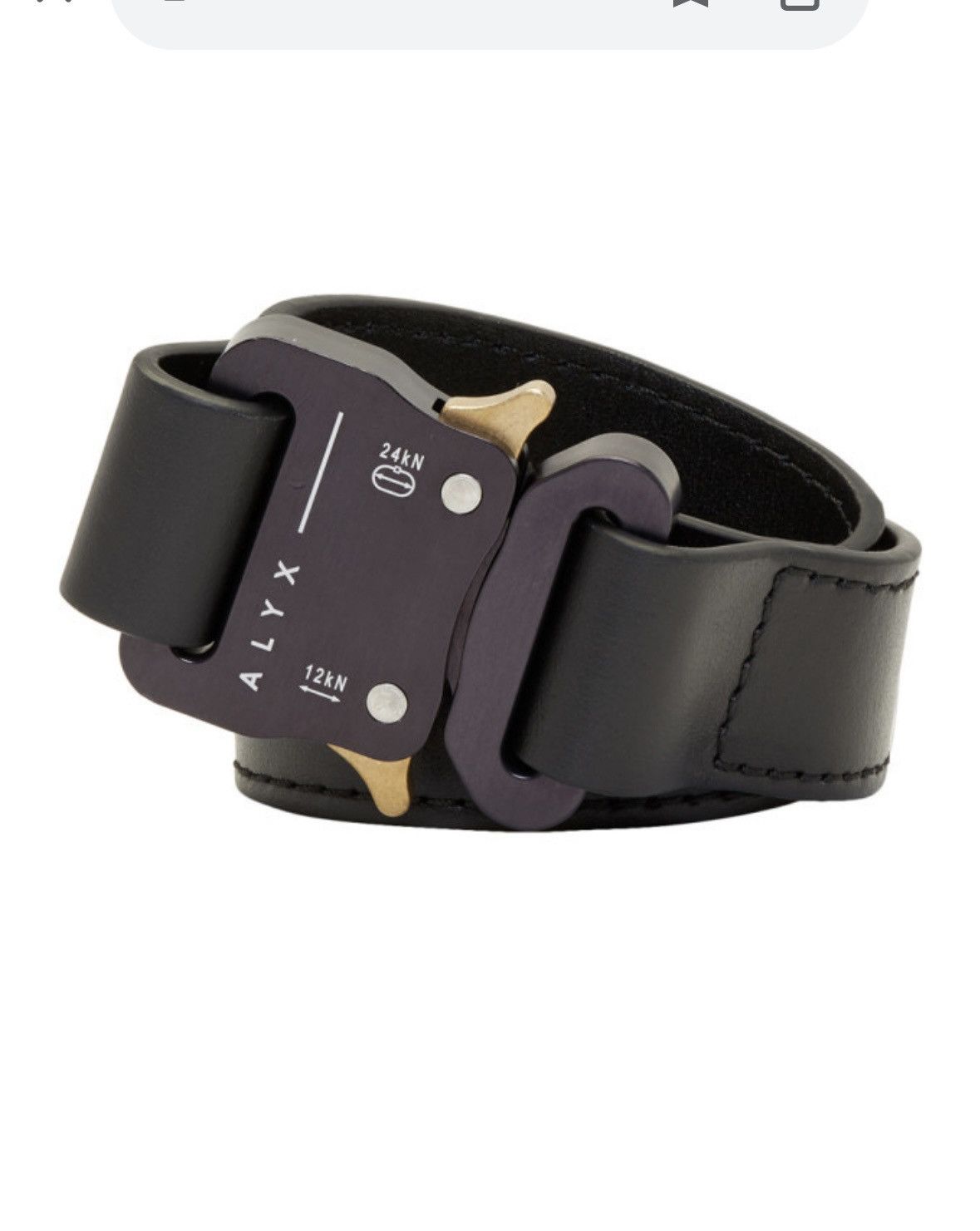 1017 ALYX 9SM Alyx Black Leather Mini Buckle Cuff Size ONE SIZE - 1 Thumbnail