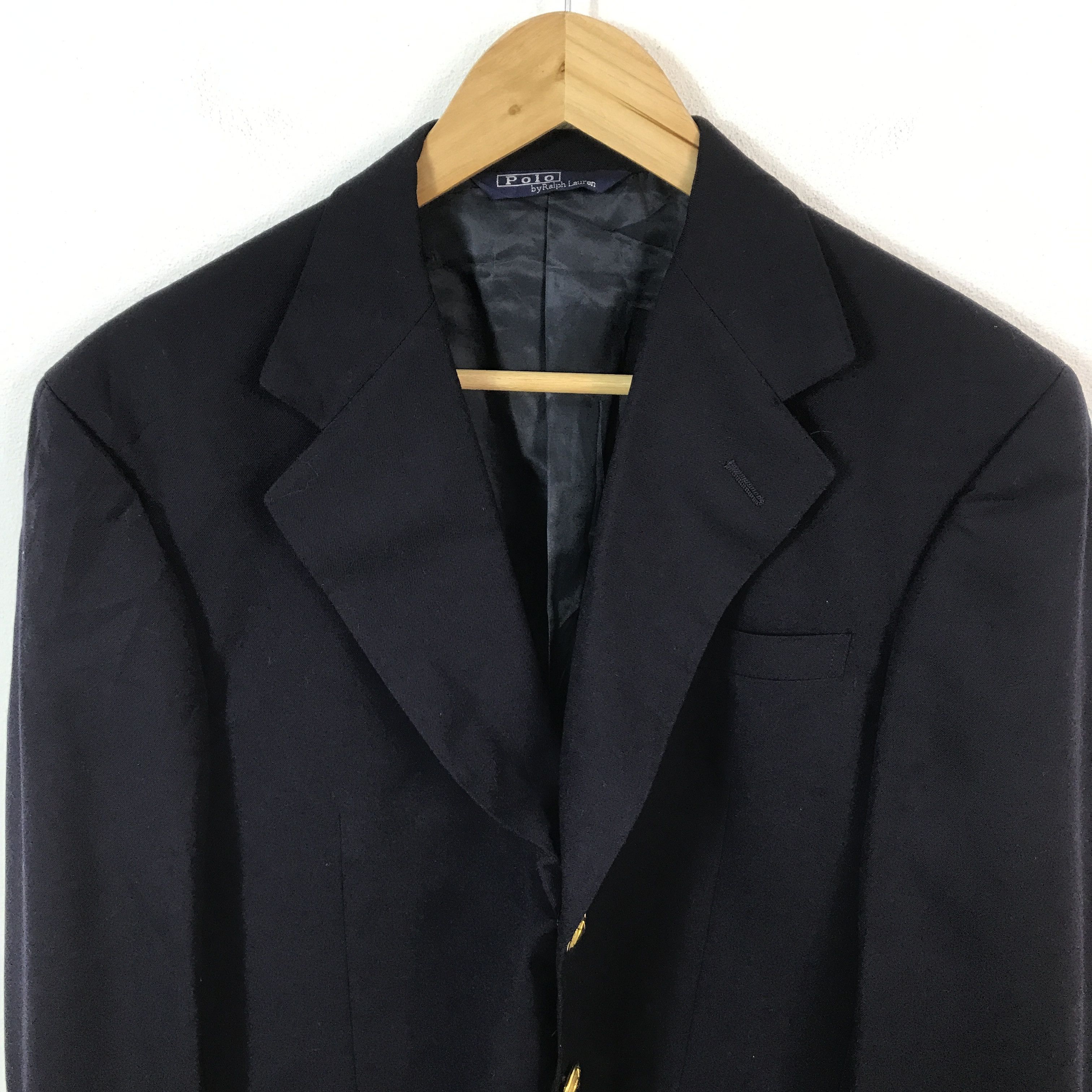 Polo Ralph Lauren × Vintage Vintage Polo Ralph Lauen Blazer Navy Coat jacket Size US L / EU 52-54 / 3 - 3 Thumbnail