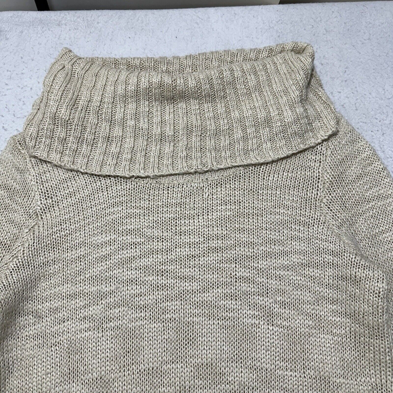 H&M H&M Medium Cowl Neck Wool Blend Pullover Sweater Beige Knit Size M / US 6-8 / IT 42-44 - 2 Thumbnail