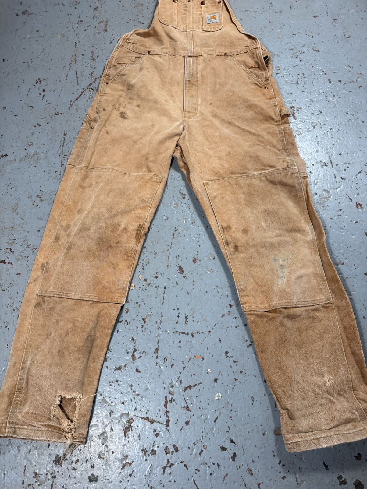 Vintage Perfectly Distressed Carhartt Beige Overalls