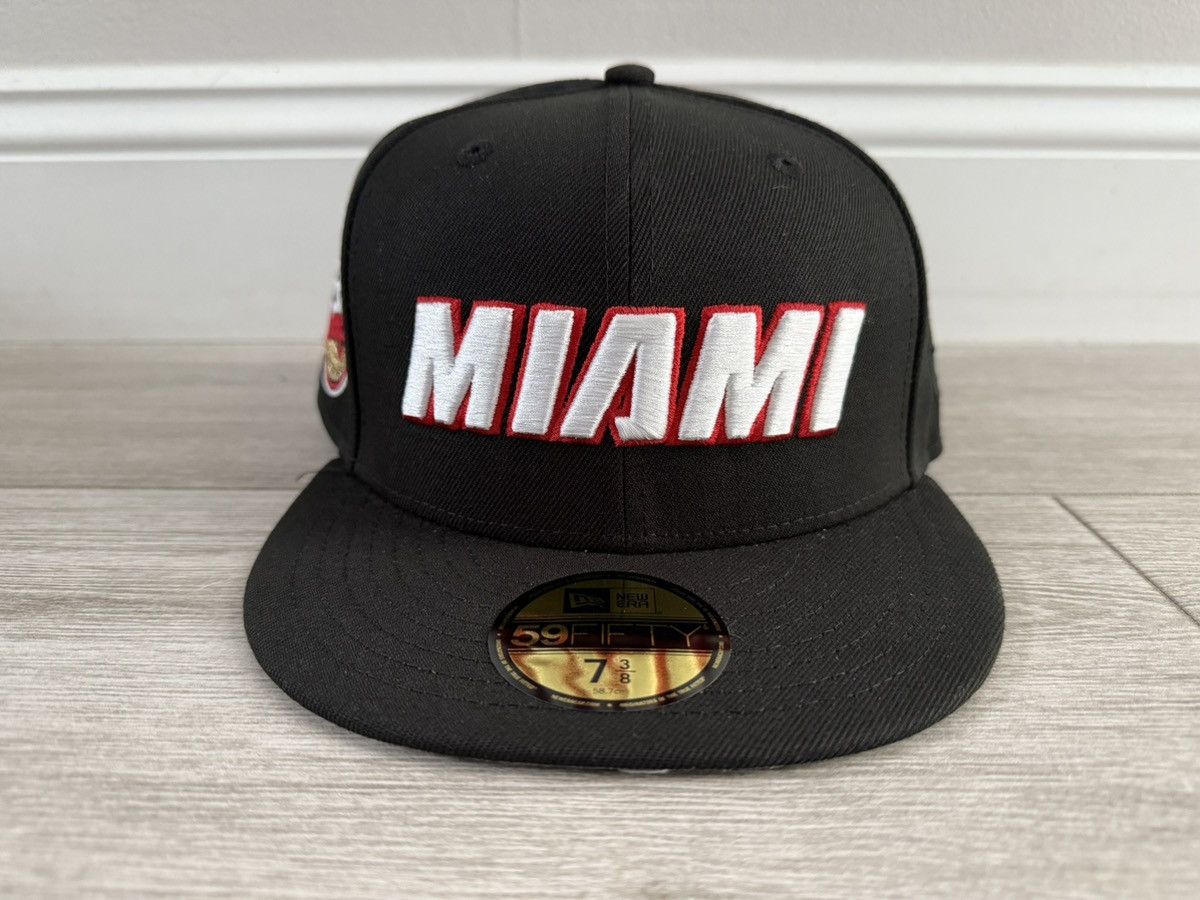 NBA × New Era Miami Heat New Era 3x Champions Black Grey Fitted Sz 7 3/8 Size ONE SIZE - 1 Thumbnail