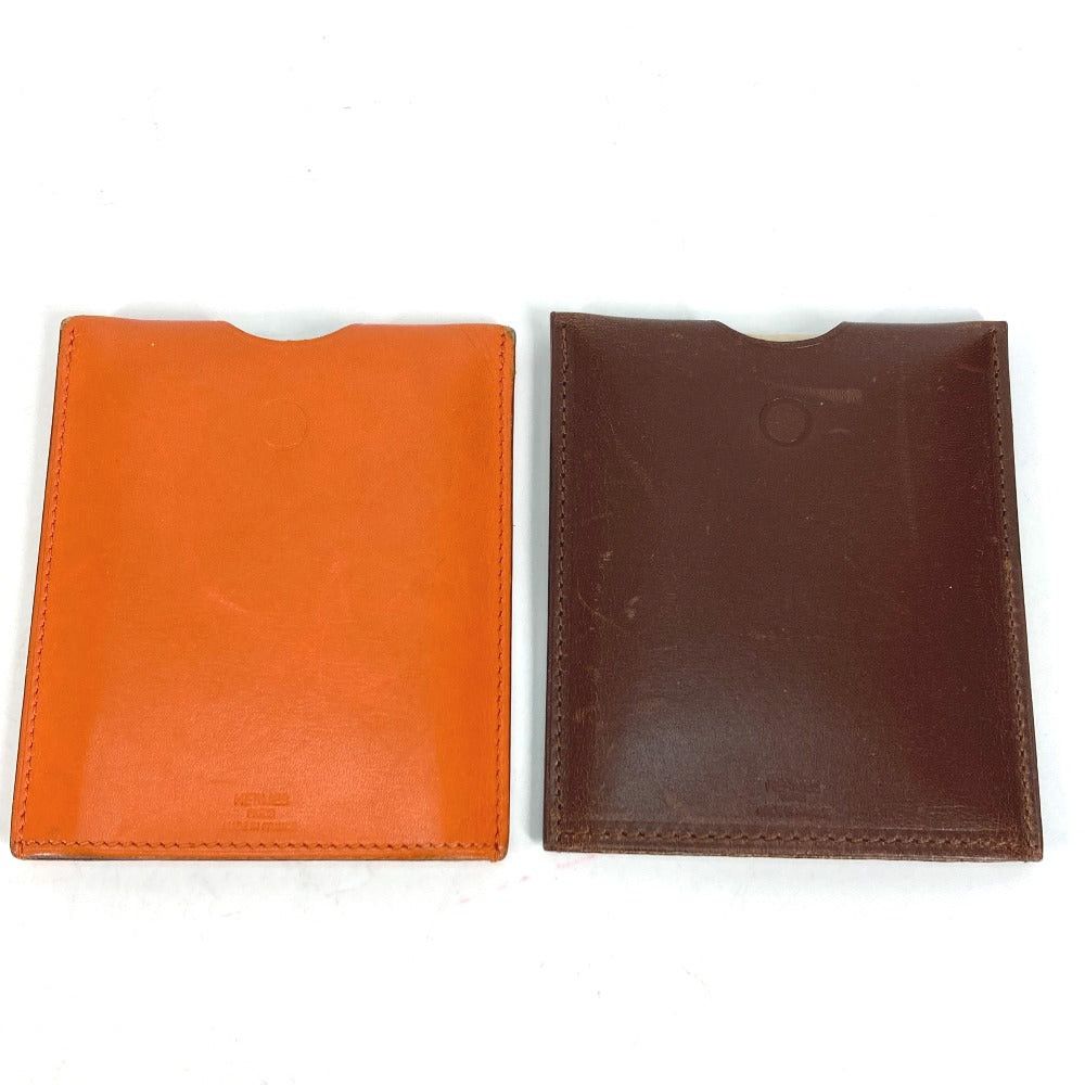 Hermes Hermes Interior Card Case Rump De Poche Light Pocket Type Set Of 2 Sundries Leather Women Orange Size ONE SIZE - 1 Thumbnail
