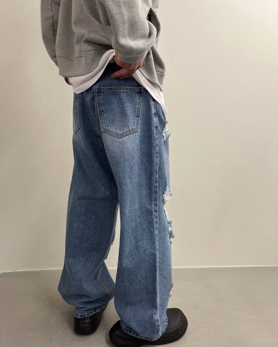 Designer × If Six Was Nine MUSE Ripped Washed Wide Denim Pants Size US 32 / EU 48 - 13 Thumbnail