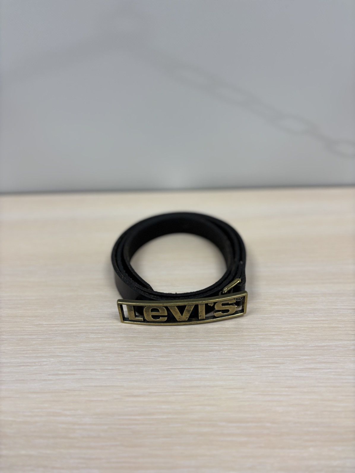 Leather × Levi's Womens leather belt Levis Size 75/30 Color Black Size ONE SIZE - 3 Thumbnail