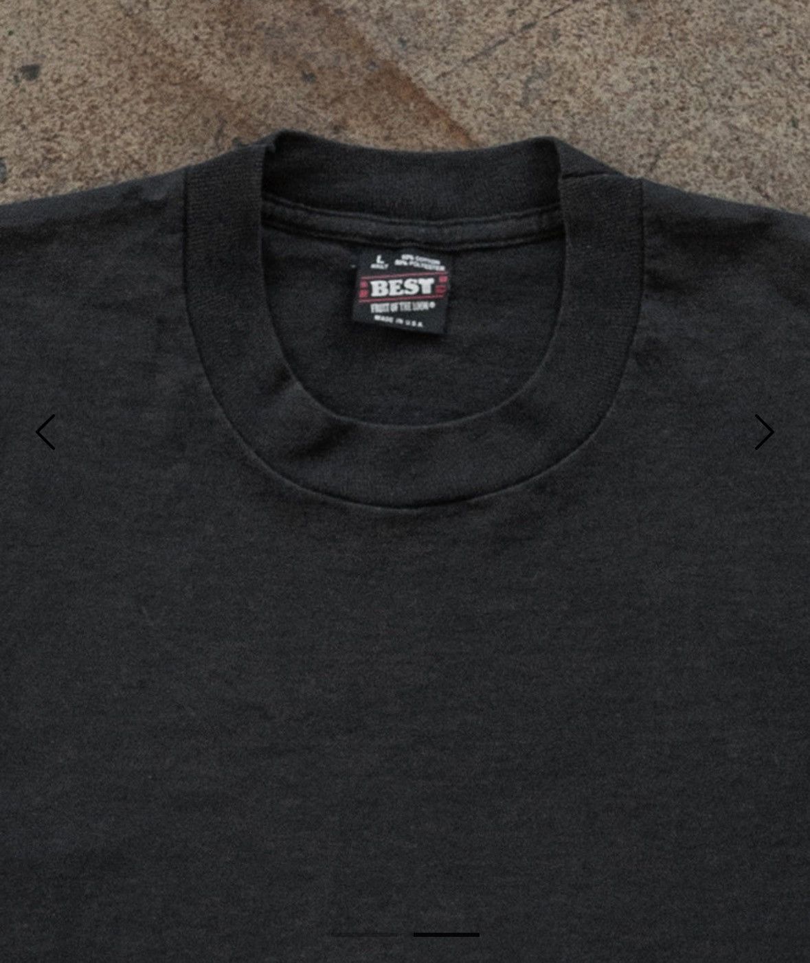 Fruit Of The Loom Vintage SINGLE STITCHED BLACK BLANK TEE - 1990S Size US L / EU 52-54 / 3 - 2 Thumbnail