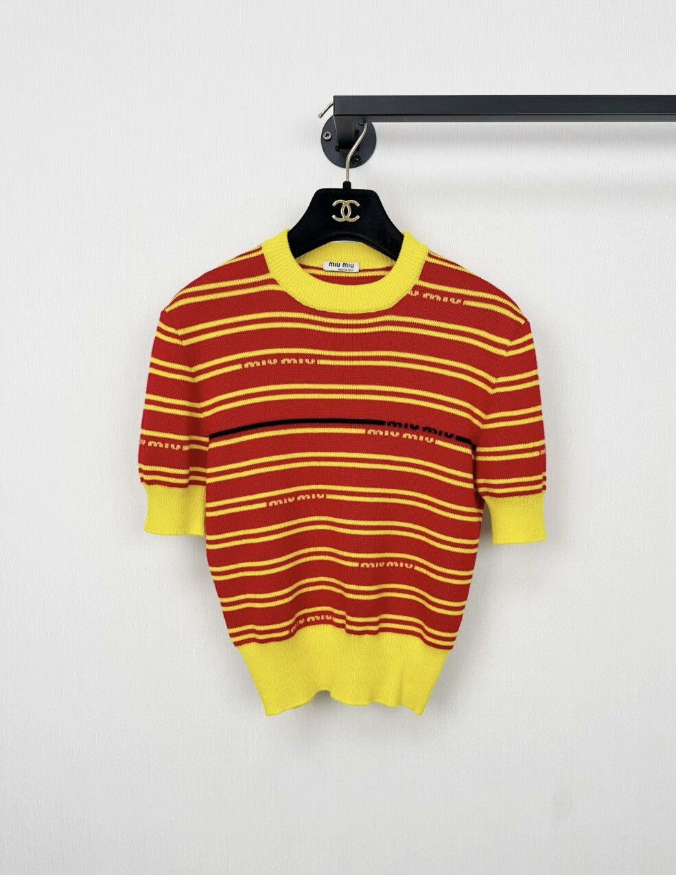 Miu Miu Miumiu knitted short-sleeved shirt, Size S / US 4 / IT 40 - 1 Thumbnail
