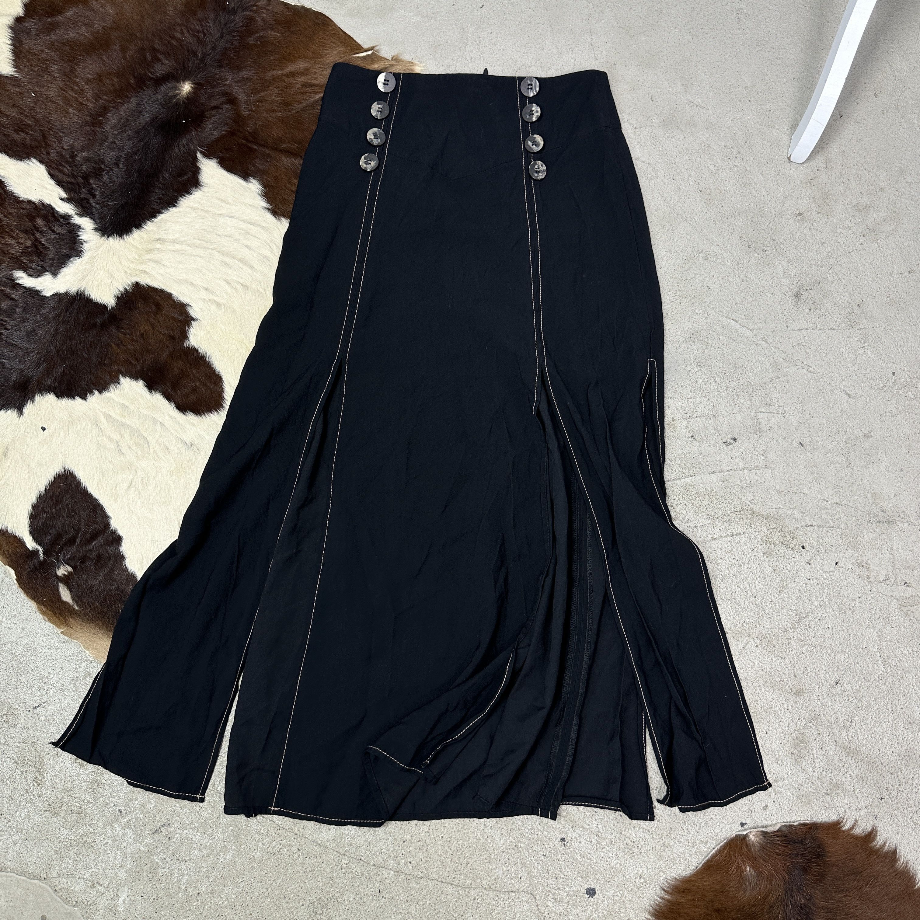 Topshop Vintage Avant Garde Cut Out Asymmetrical Skirt Y2K Size 25" / US 0 / IT 36 - 2 Thumbnail